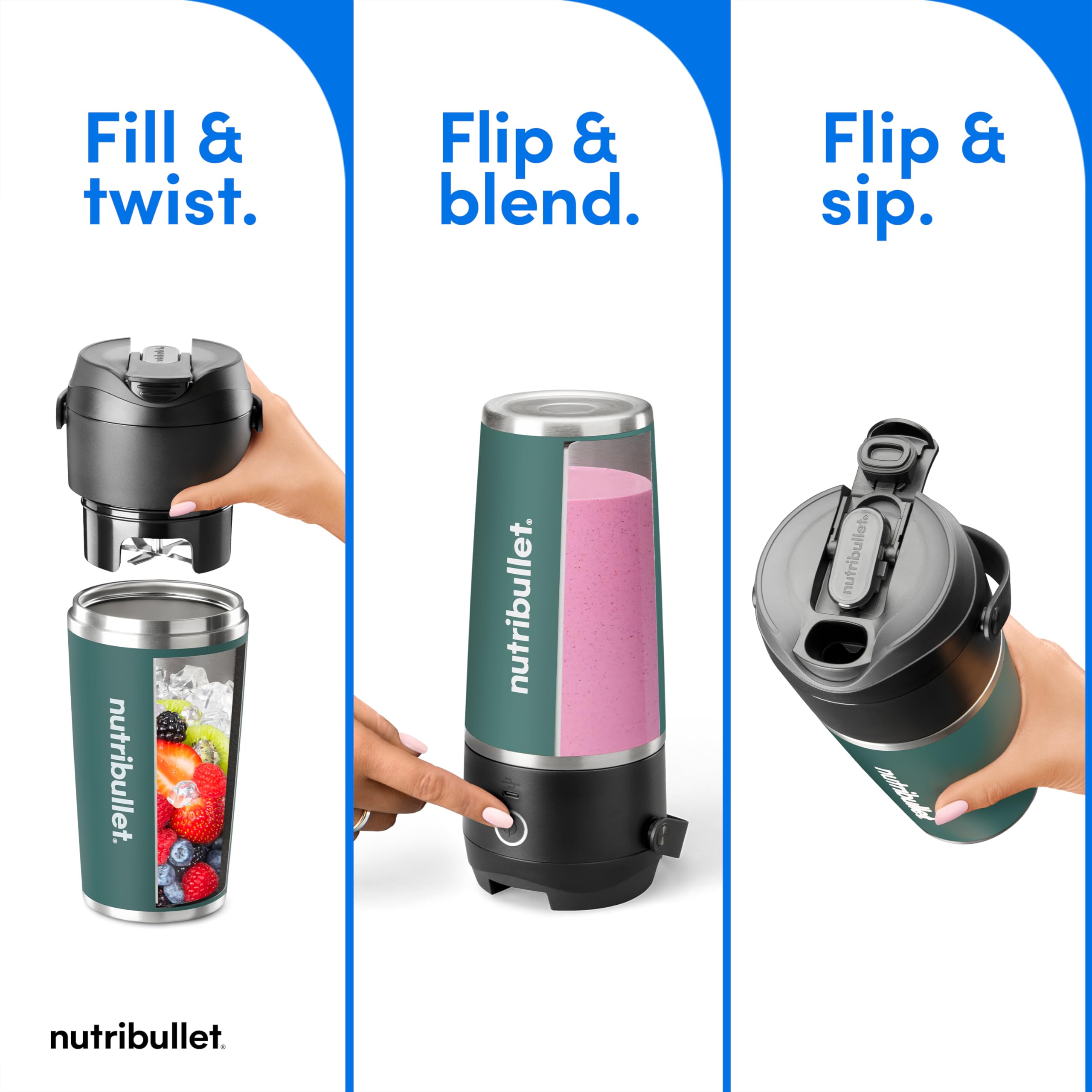 Foto 4 pulgar | Licuadora Portátil Nutribullet Flip Con Vaso Aislante 350 Ml - Venta Internacional.