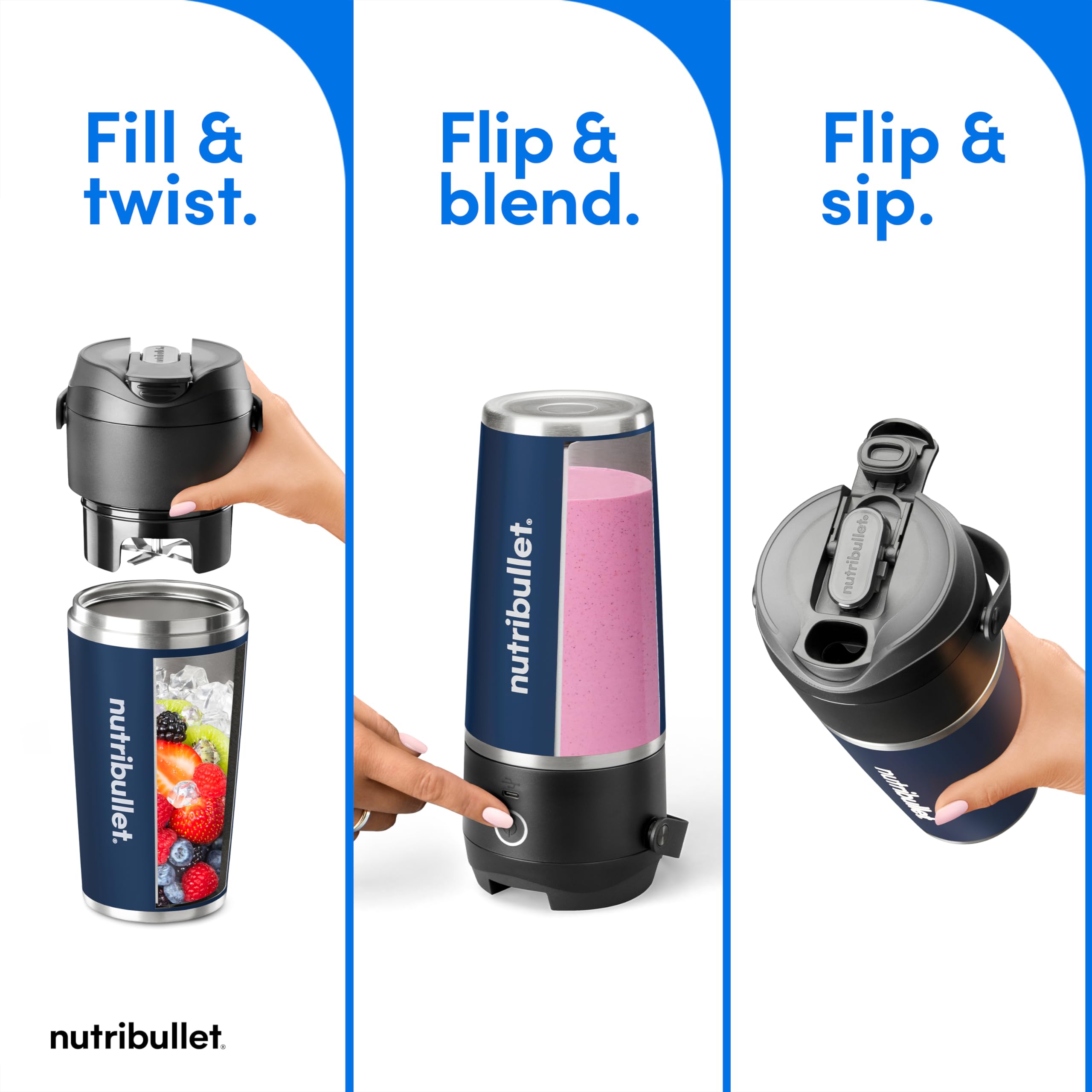 Foto 4 pulgar | Licuadora Portátil Nutribullet Flip Con Vaso Aislante Inalámbrica - Venta Internacional.