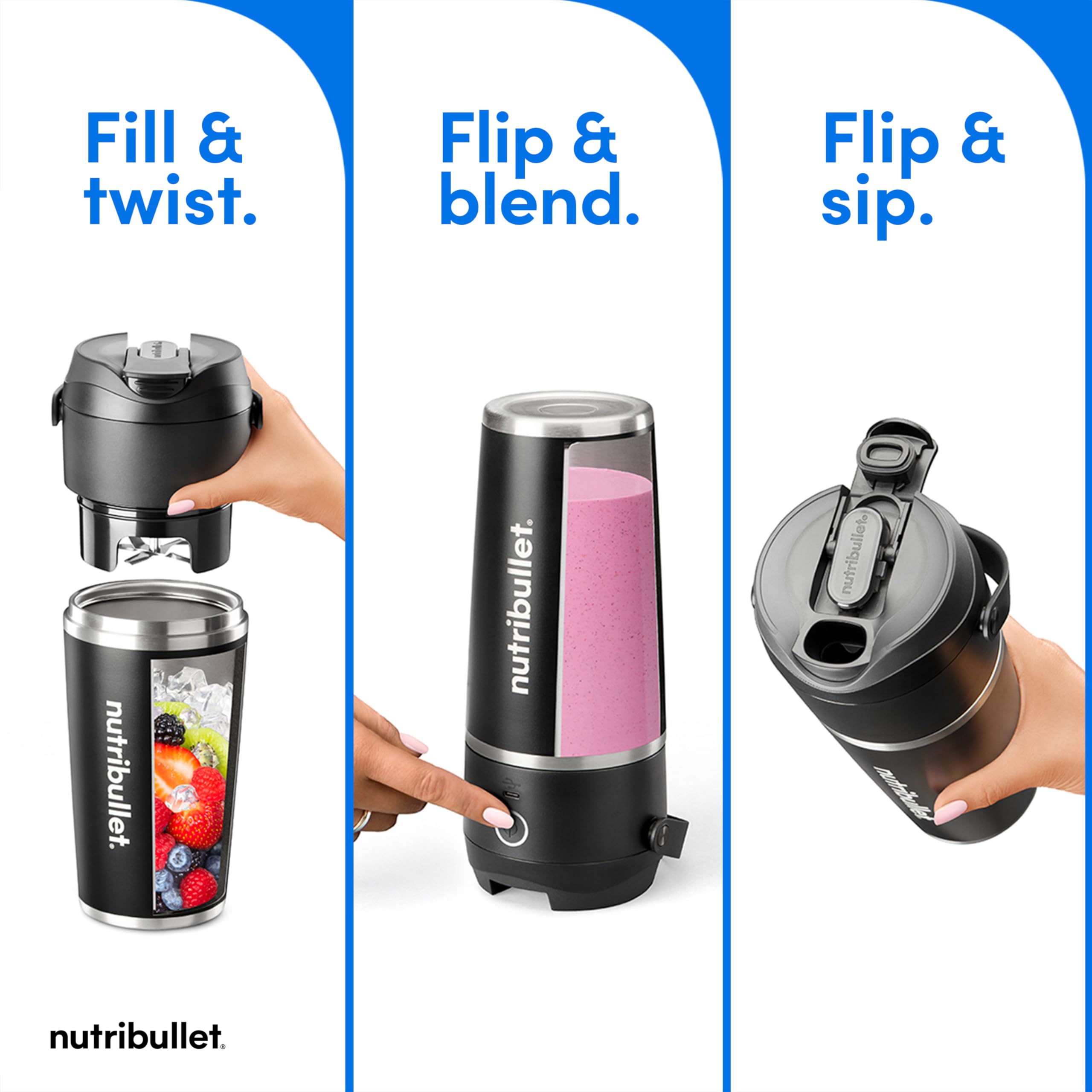 Foto 4 pulgar | Licuadora Portátil Nutribullet Flip Nbpb50350ak Black - Venta Internacional.