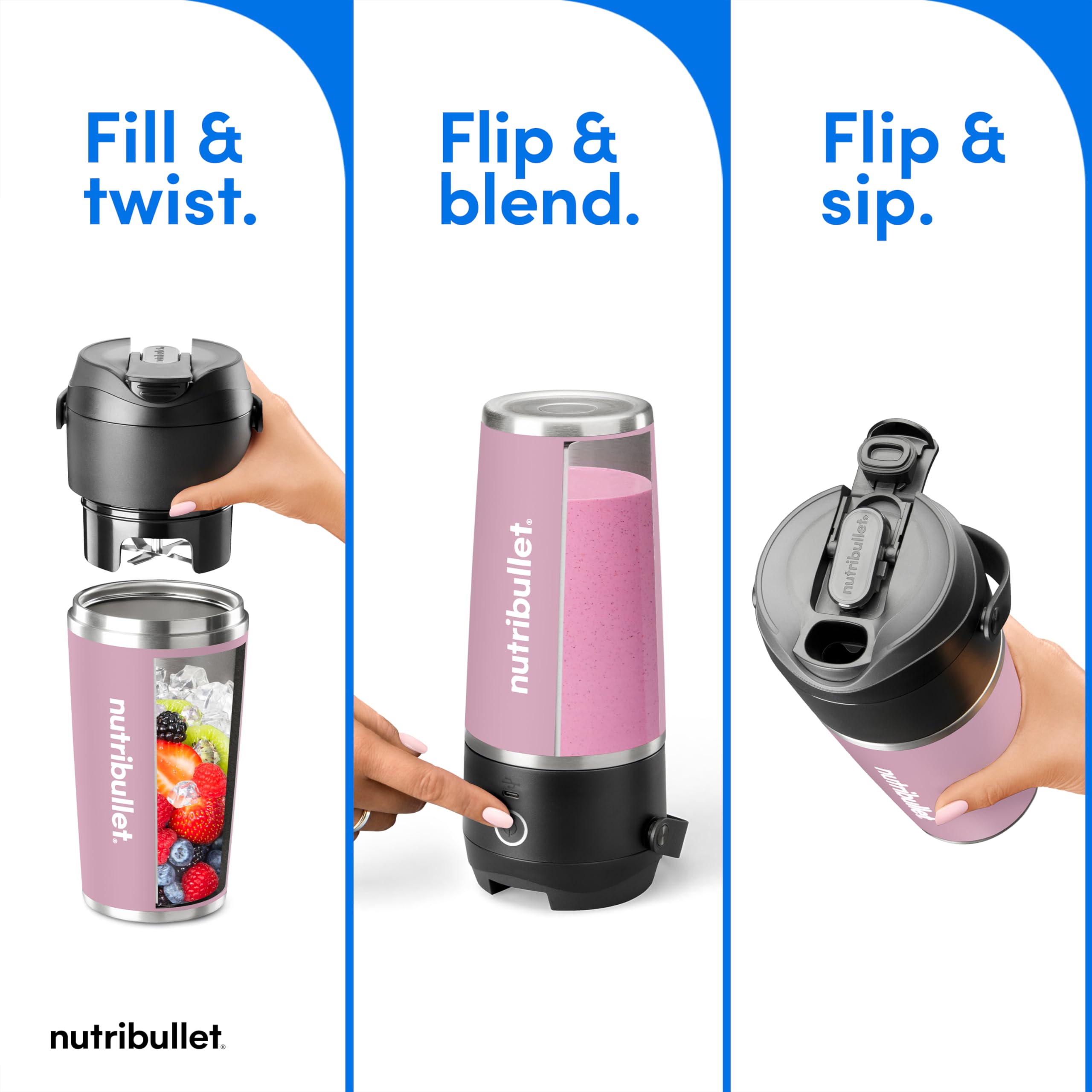 Foto 4 pulgar | Licuadora Portátil Nutribullet Flip Nbpb50350lav Con Taza - Venta Internacional.