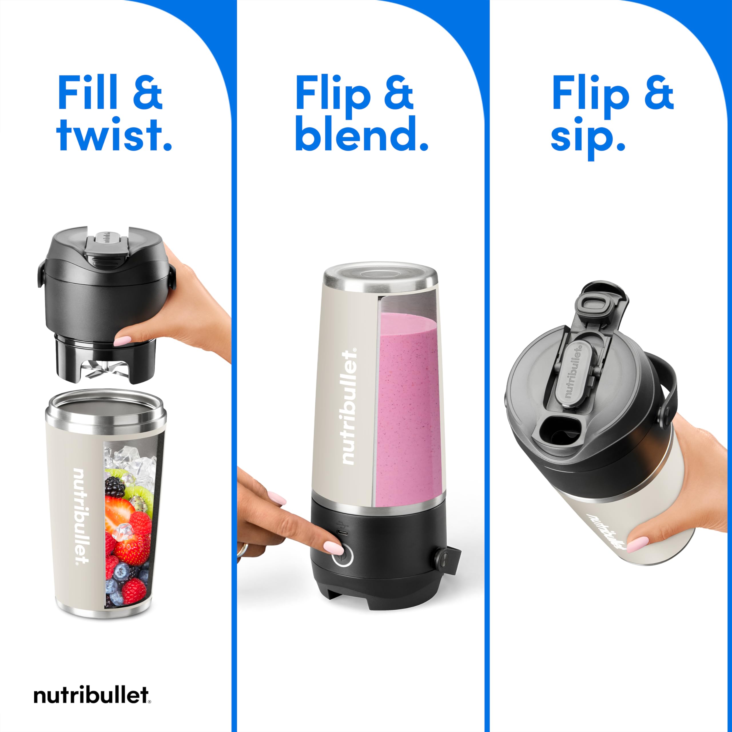 Foto 4 pulgar | Licuadora Portátil Nutribullet Flip Nbpb50350lin Inalámbrica - Venta Internacional.