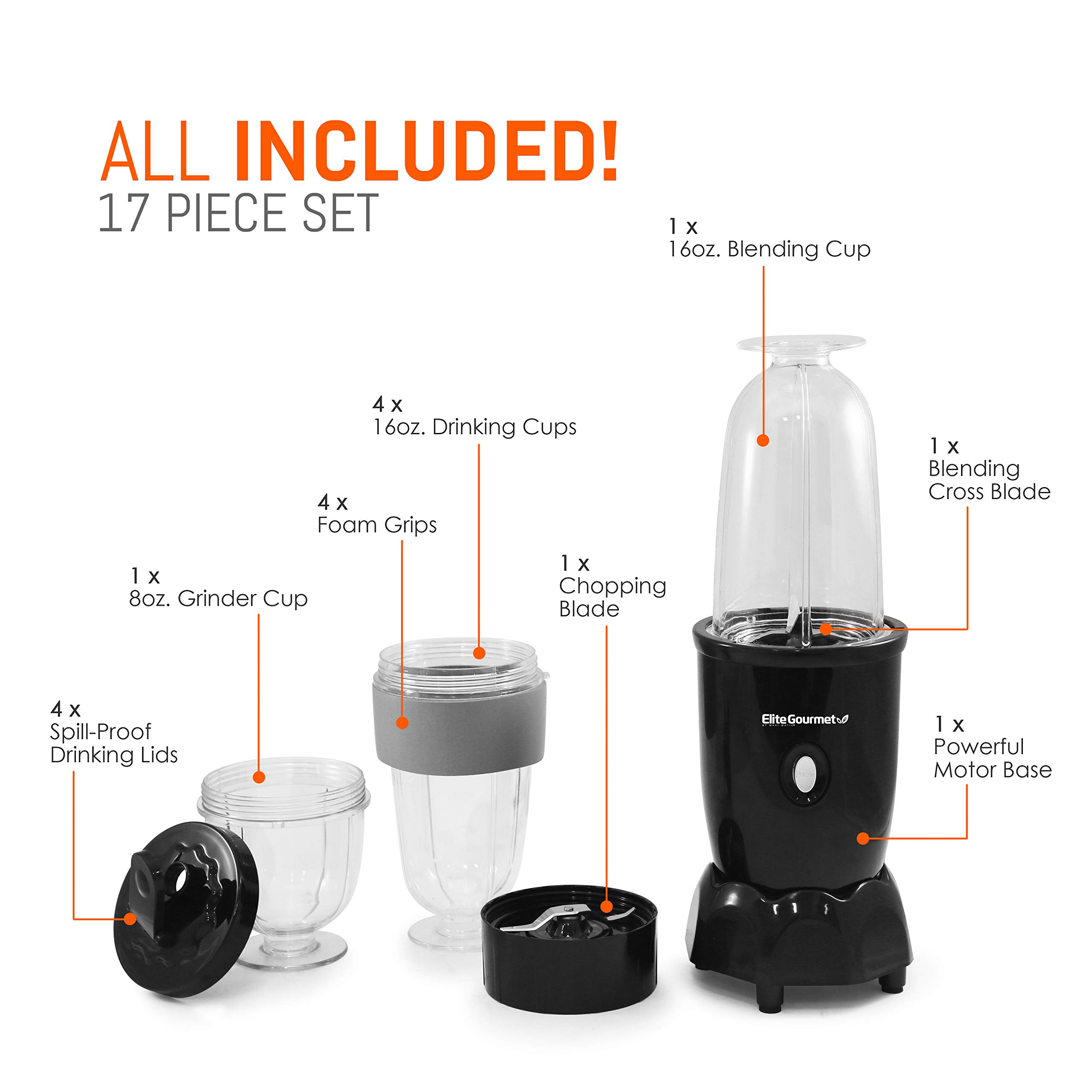 Foto 4 pulgar | Mezcladora De Bebidas Personal Elite Gourmet Epb-1800a - Venta Internacional.