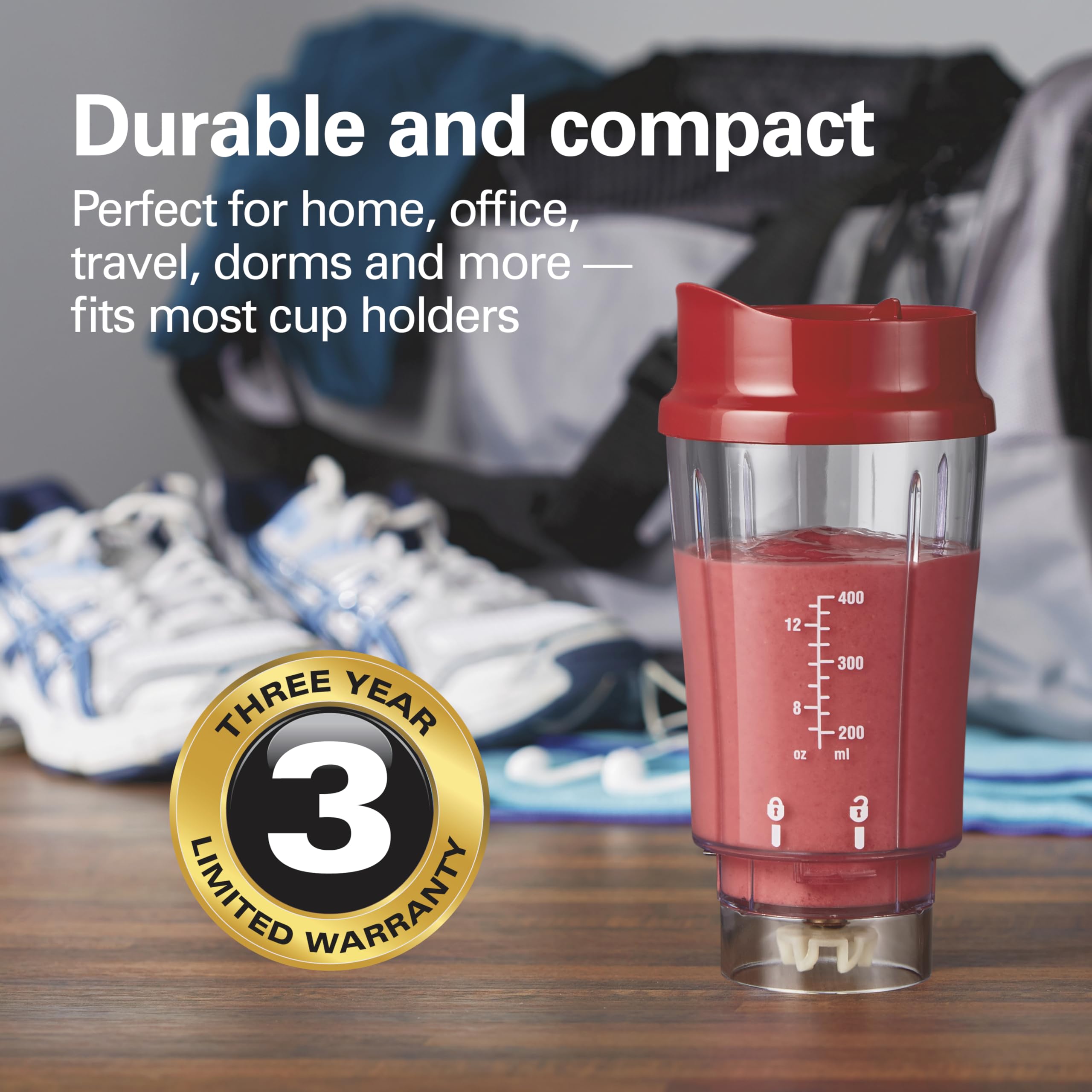 Foto 6 pulgar | Licuadora Portátil Hamilton Beach 51101rv 400 Ml Roja con Taza - Venta Internacional
