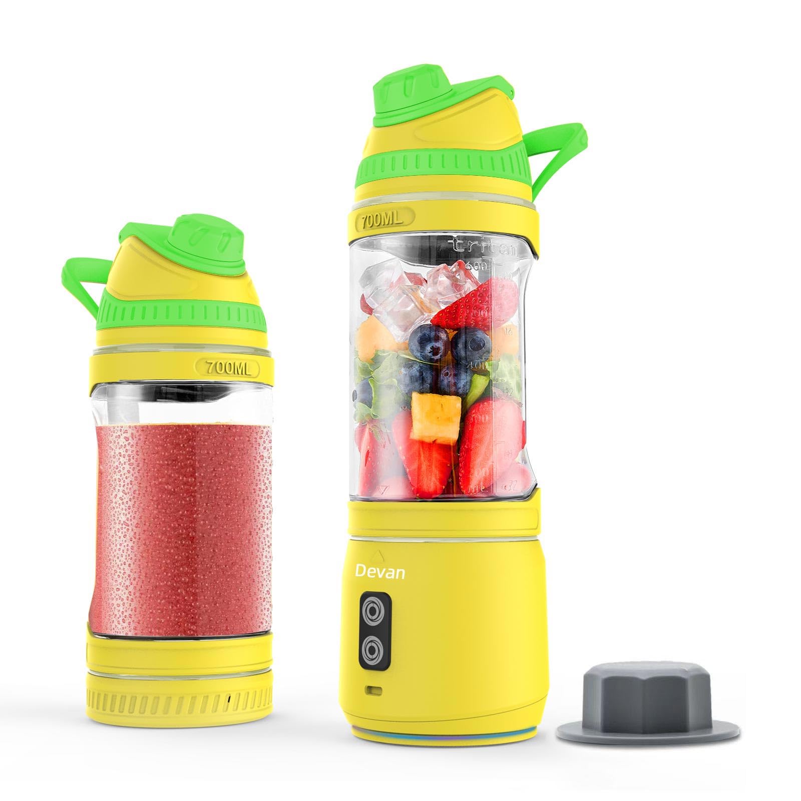 Foto 2 pulgar | Licuadora Portátil Devan 700ml Usb-c Recargable Amarillo/verde - Venta Internacional.