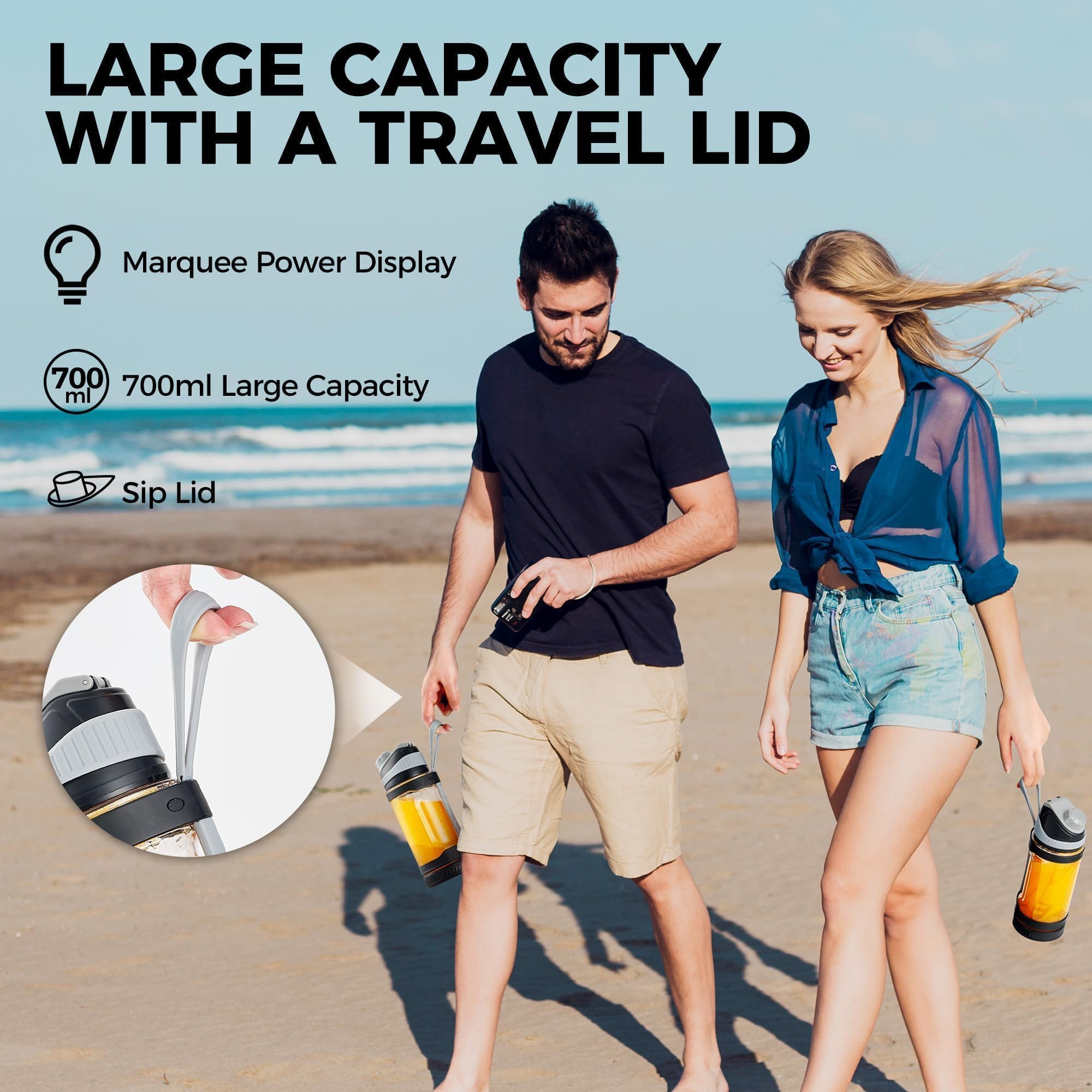 Foto 7 pulgar | Licuadora Portátil Devan 700ml Usb-c Recargable Amarillo/verde - Venta Internacional.