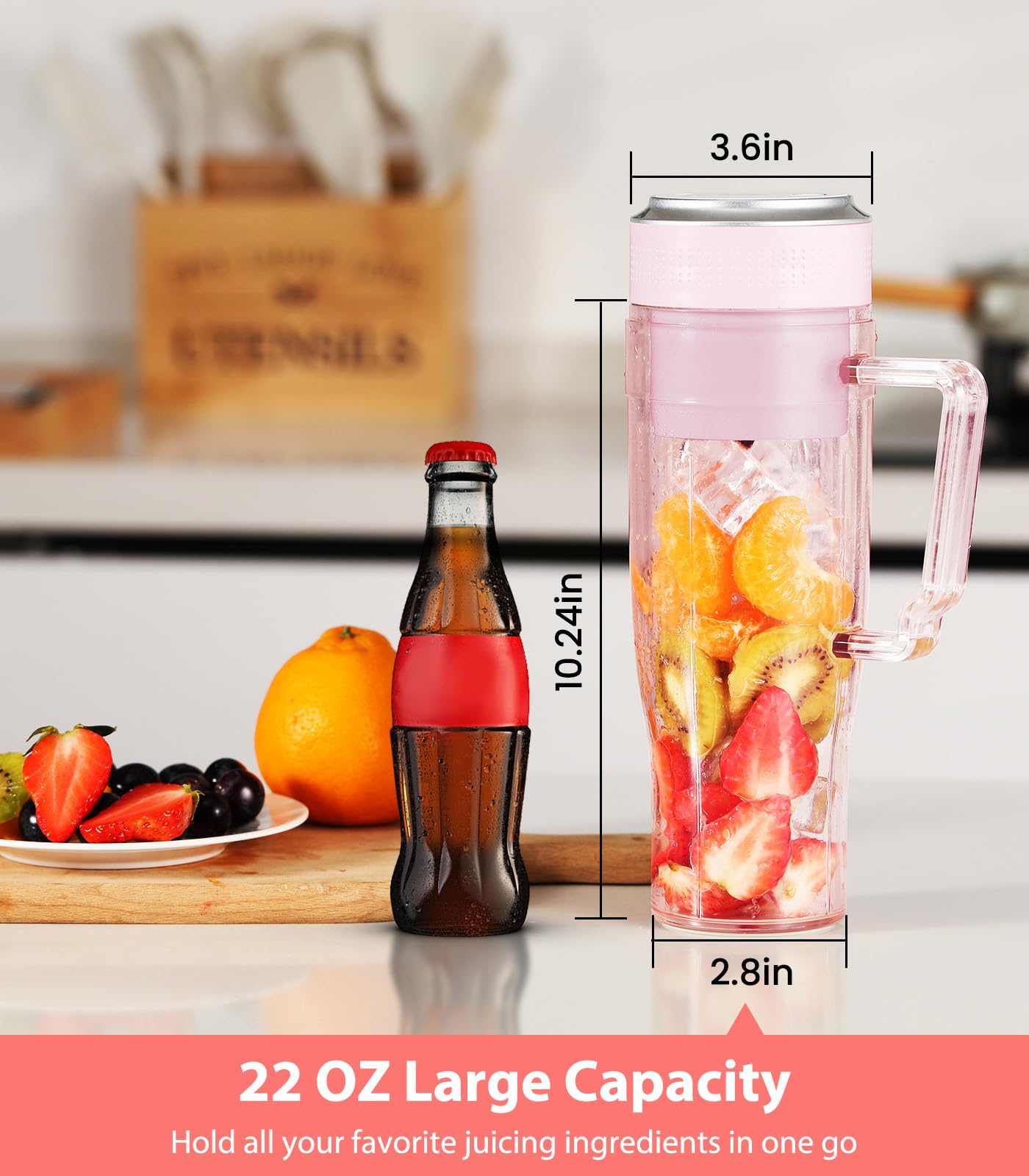 Foto 4 pulgar | Licuadora Portátil Moko 300w 650ml Para Batidos Y Batidos Roja - Venta Internacional.