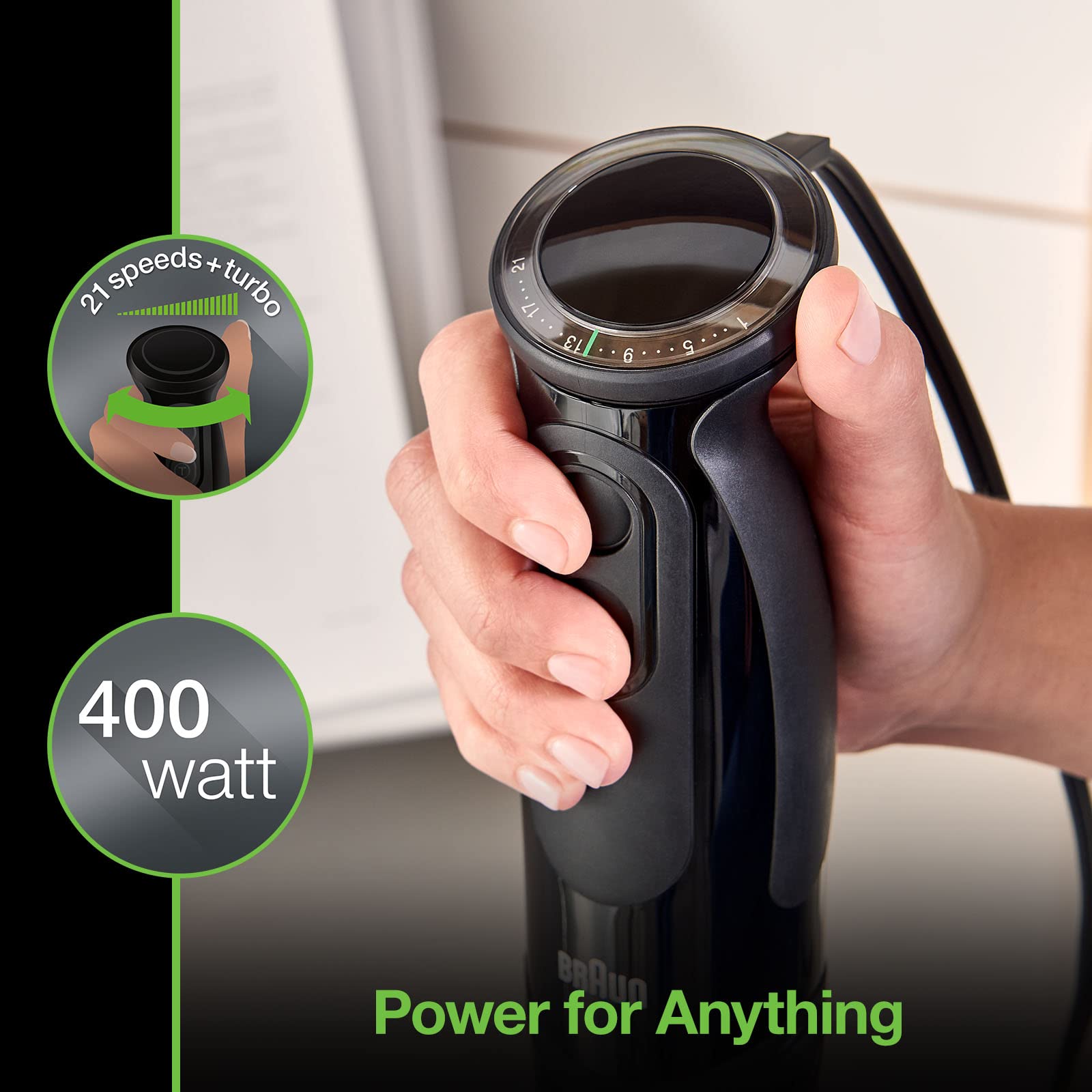 Foto 4 pulgar | Batidora De Mano Braun Multiquick Vario Mq5000 Black - Venta Internacional.