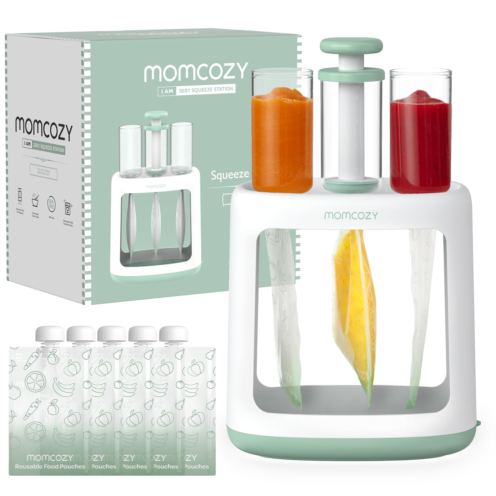 Foto 2 pulgar | Máquina Para Hacer Puré De Comida Para Bebés Momcozy Con 5 Bolsas - Venta Internacional.
