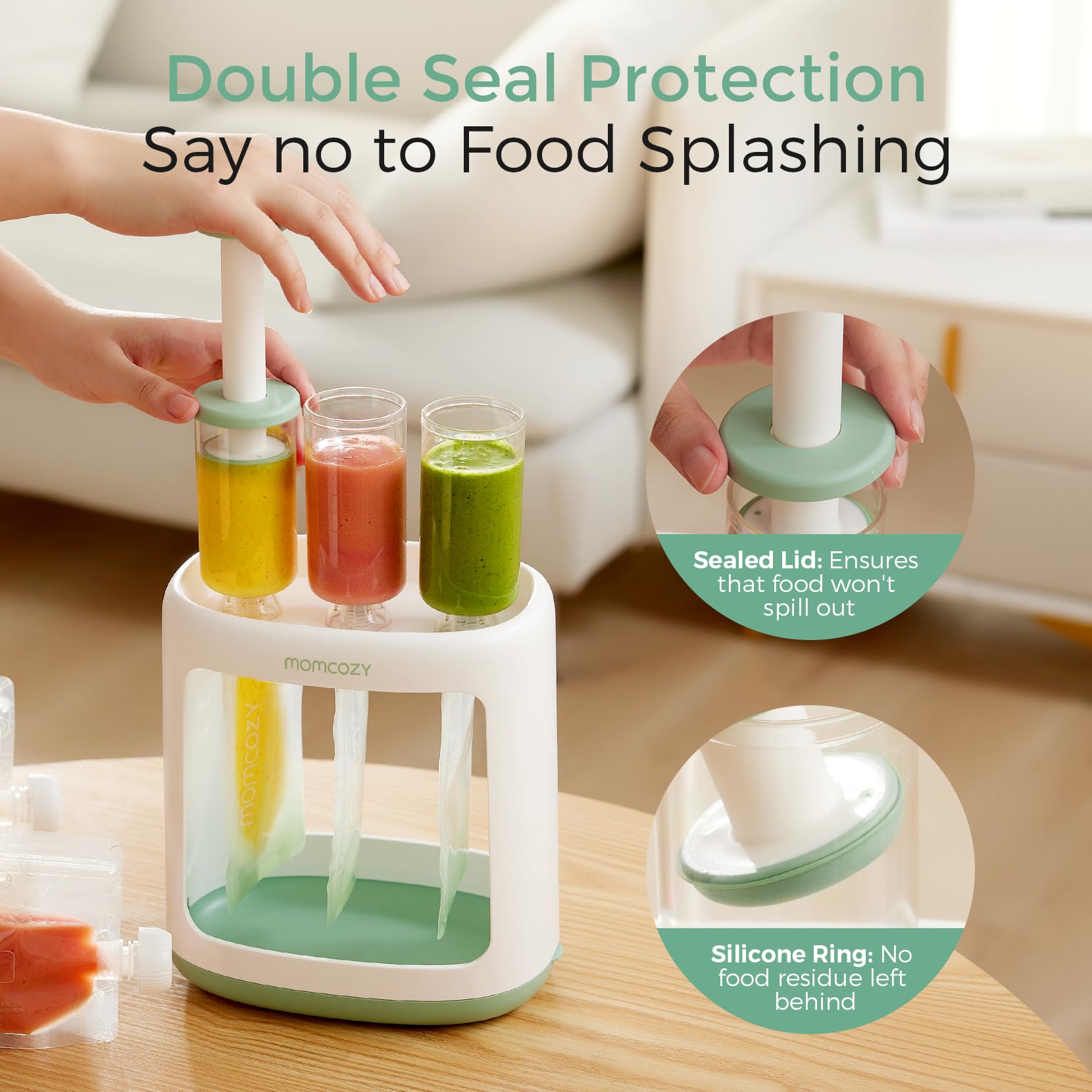 Foto 3 pulgar | Máquina Para Hacer Puré De Comida Para Bebés Momcozy Con 5 Bolsas - Venta Internacional.