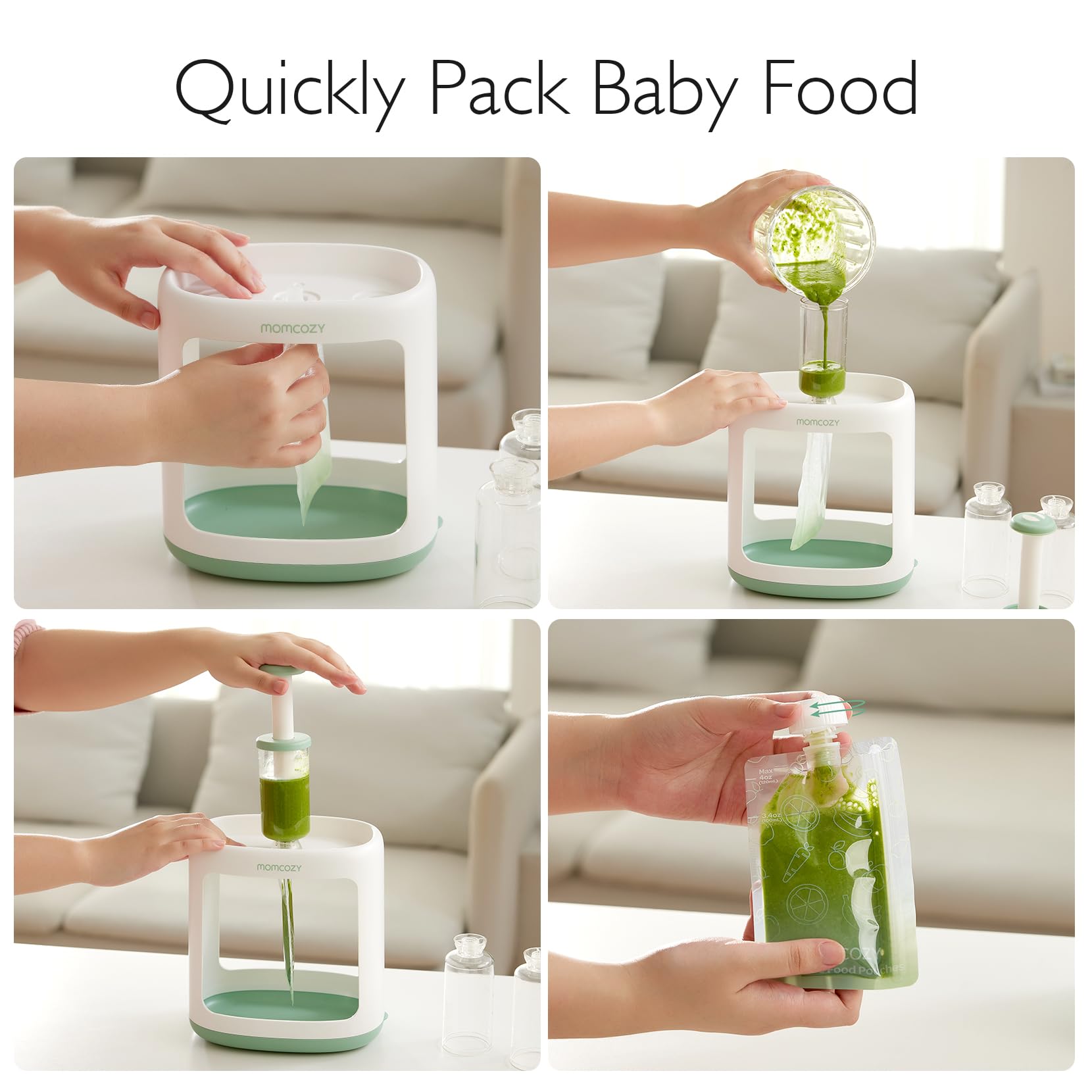 Foto 4 pulgar | Máquina Para Hacer Puré De Comida Para Bebés Momcozy Con 5 Bolsas - Venta Internacional.