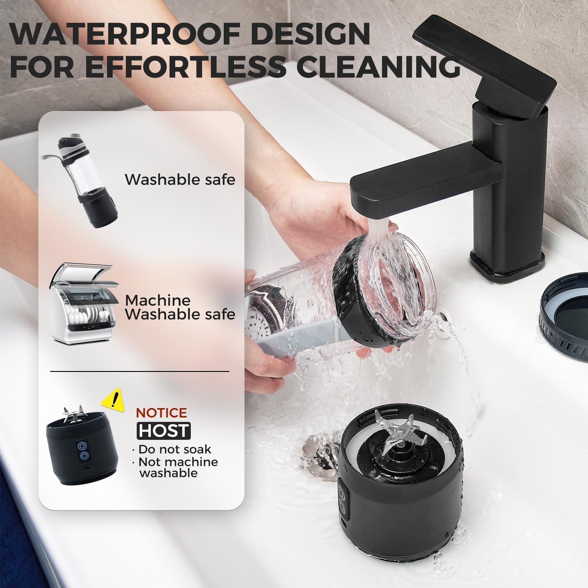 Foto 6 pulgar | Licuadora Portátil Devan 700ml Usb-c Recargable 300w Negro - Venta Internacional