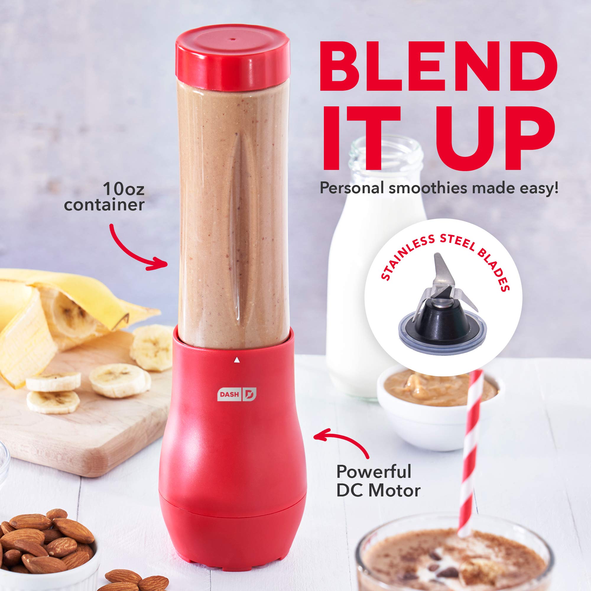 Foto 3 pulgar | Licuadora de Mano Dash Mighty Mini 300 Ml Rojo - Venta Internacional