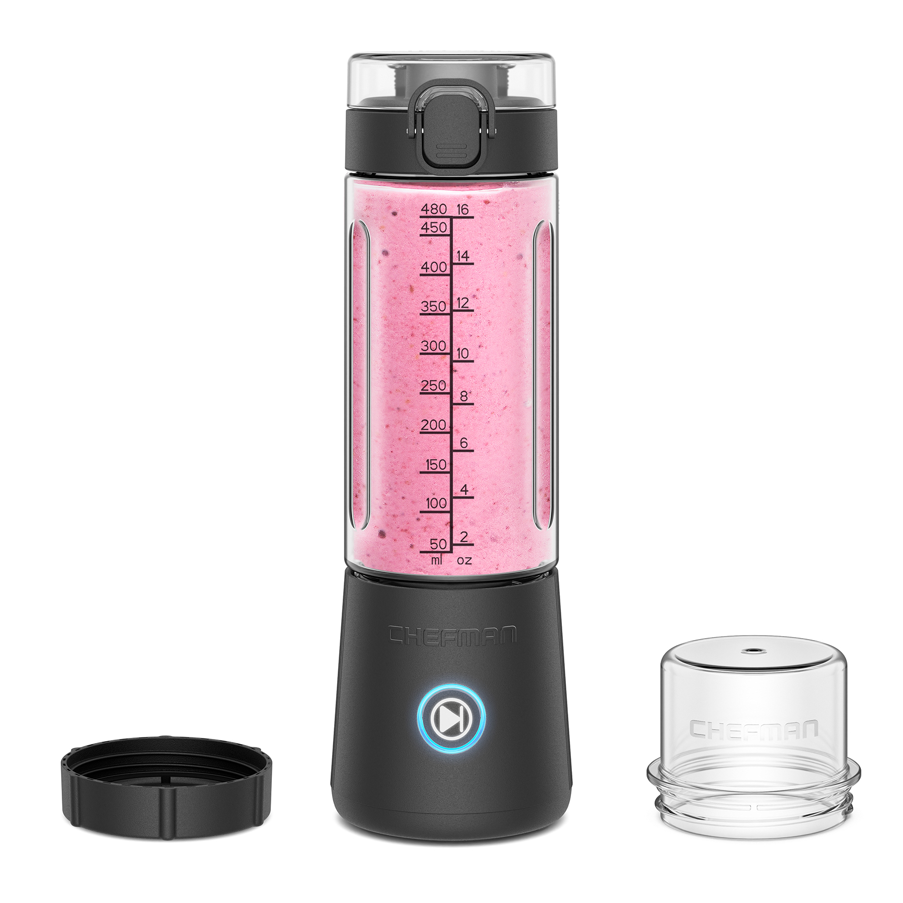 Foto 2 pulgar | Chefman - Licuadora Portátil Con Botón De Encendido Luz Led 480 Ml