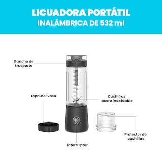 Foto 3 | Chefman - Licuadora Portátil Con Botón De Encendido Luz Led 480 Ml