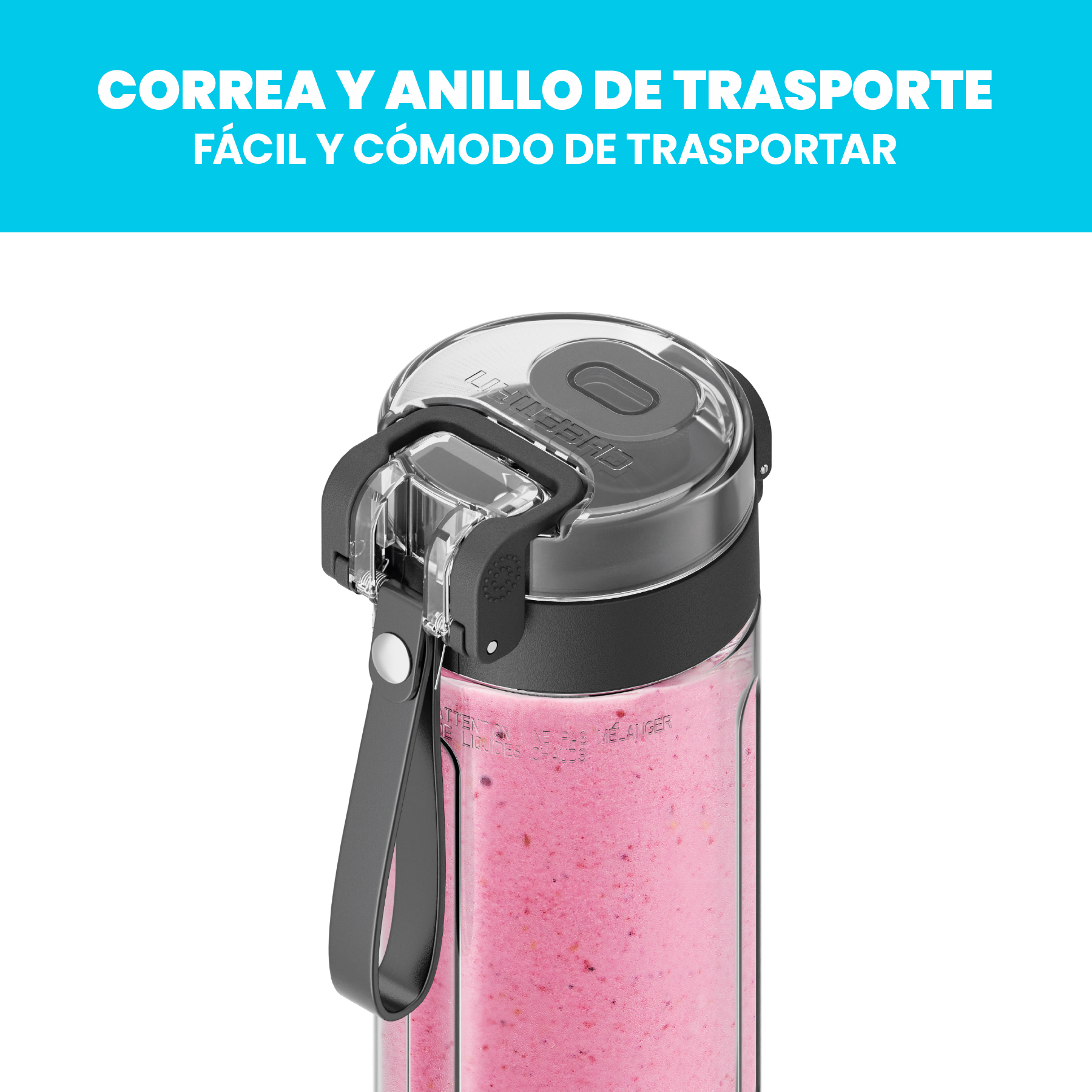 Foto 8 pulgar | Chefman - Licuadora Portátil Con Botón De Encendido Luz Led 480 Ml