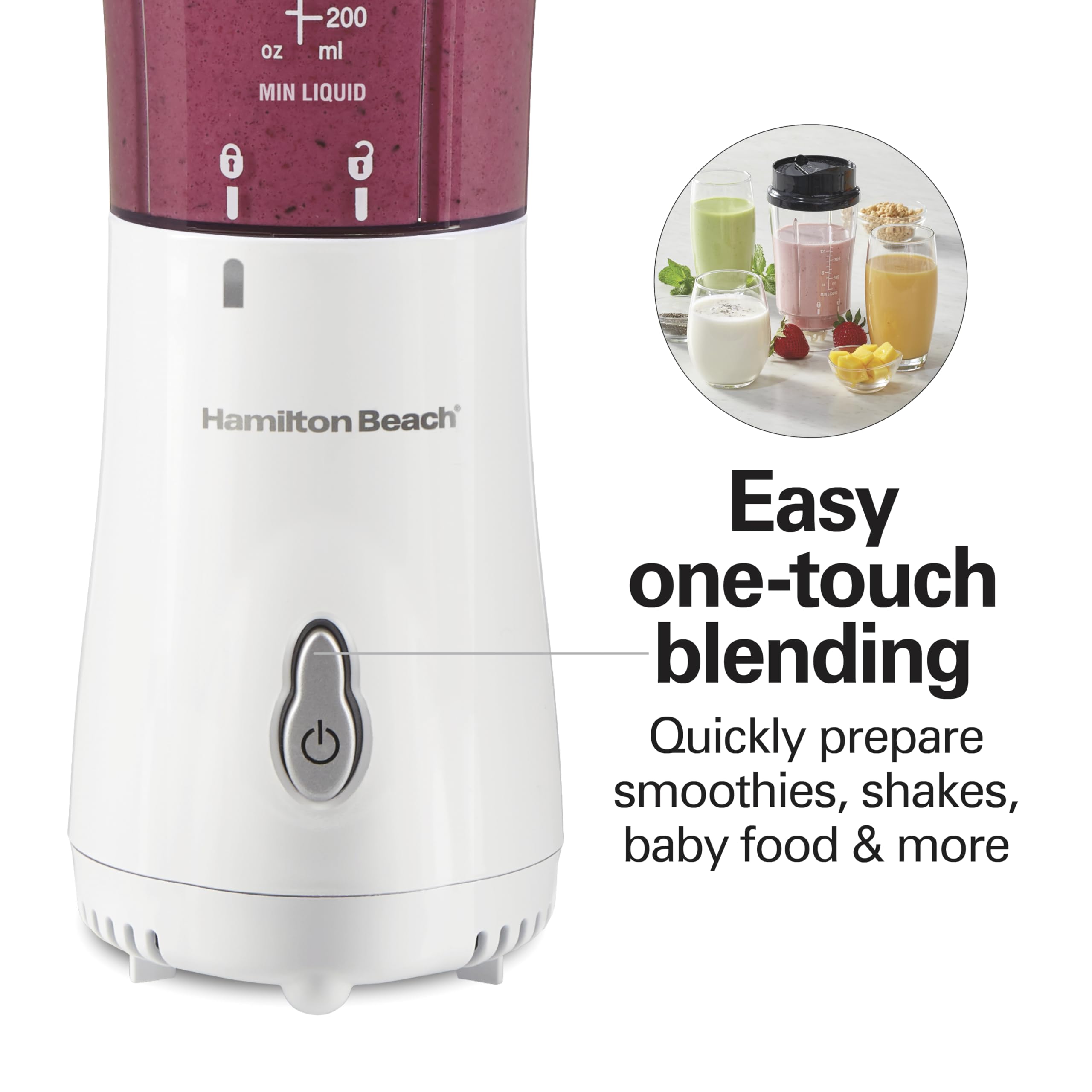 Foto 6 | Licuadora Portátil Hamilton Beach 51101v 400 Ml Blanca - Venta Internacional