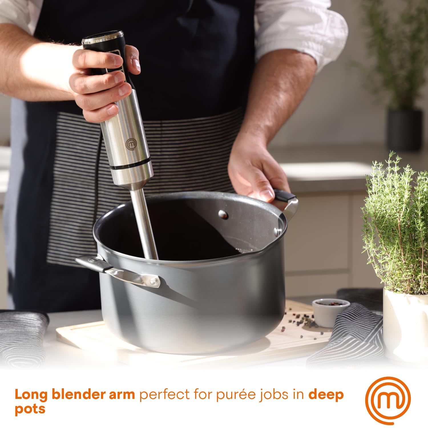 Foto 3 | Licuadora De Inmersión Portátil Masterchef De Acero Inoxidable 400w - Venta Internacional.