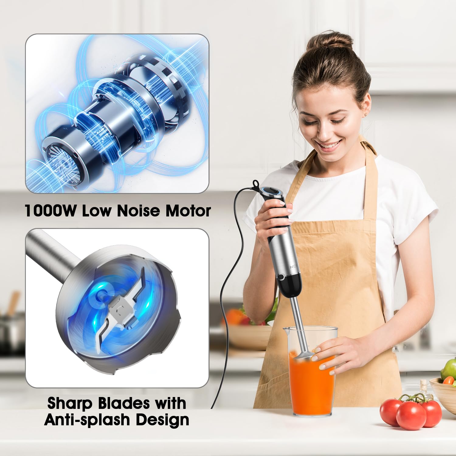 Foto 5 pulgar | Licuadora De Inmersión Koios Mejorada De 1000 W  12 Velocidades  5 En 1 - Venta Internacional.