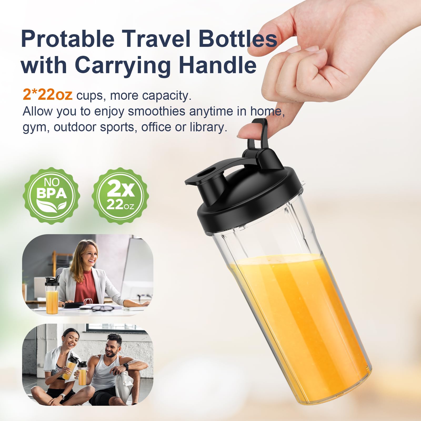 Foto 4 pulgar | Licuadora De Batidos Koios 900 W Para Batidos Con 2 Vasos De 650 Ml  Color Plateado - Venta Internacional.