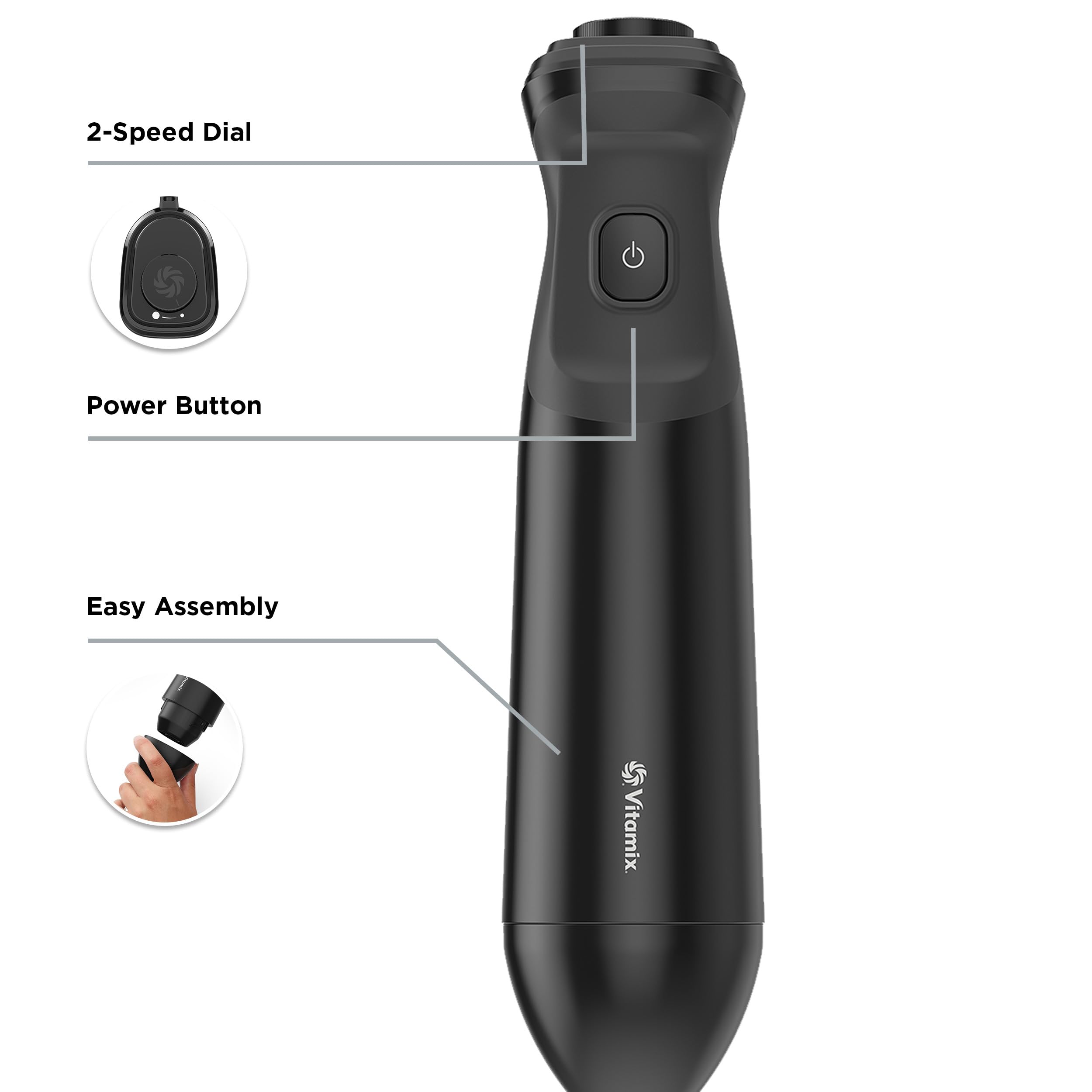 Foto 4 | Licuadora De Inmersión Vitamix De 2 Velocidades Con Batidor De 350 W Negra - Venta Internacional.