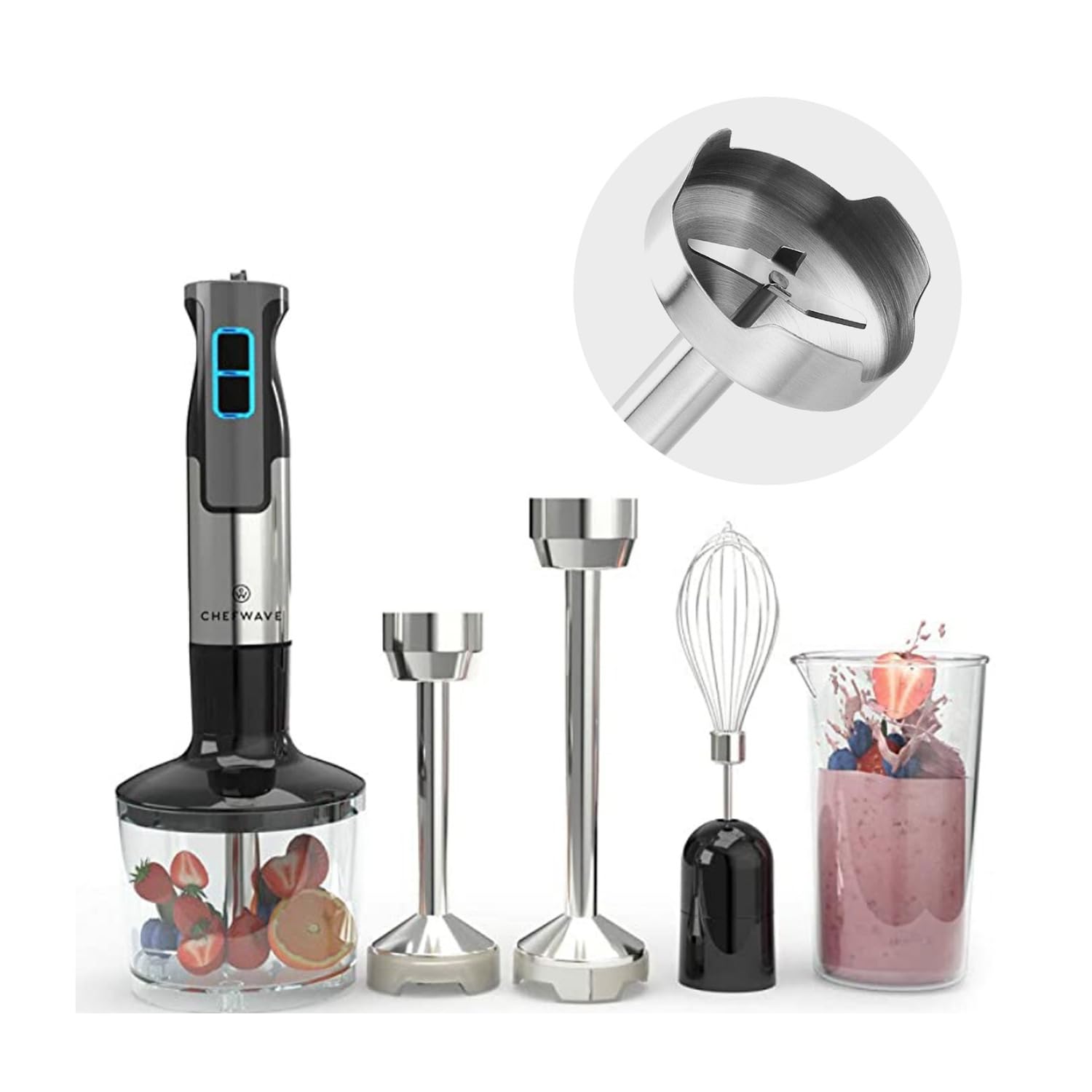 Foto 1 | Batidora De Mano Chefwave Intermix De 500 W Y 9 Velocidades Con Vaso Y Picadora - Venta Internacional.