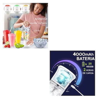 Foto 4 | Minilicuadora Lagom A9 Exprimidor Recargable Botella 600 Ml Blanco