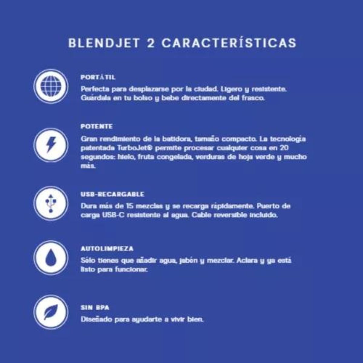 Foto 6 | Licuadoras Portátiles Blendjet 473 ml BJ2BL 2 Piezas