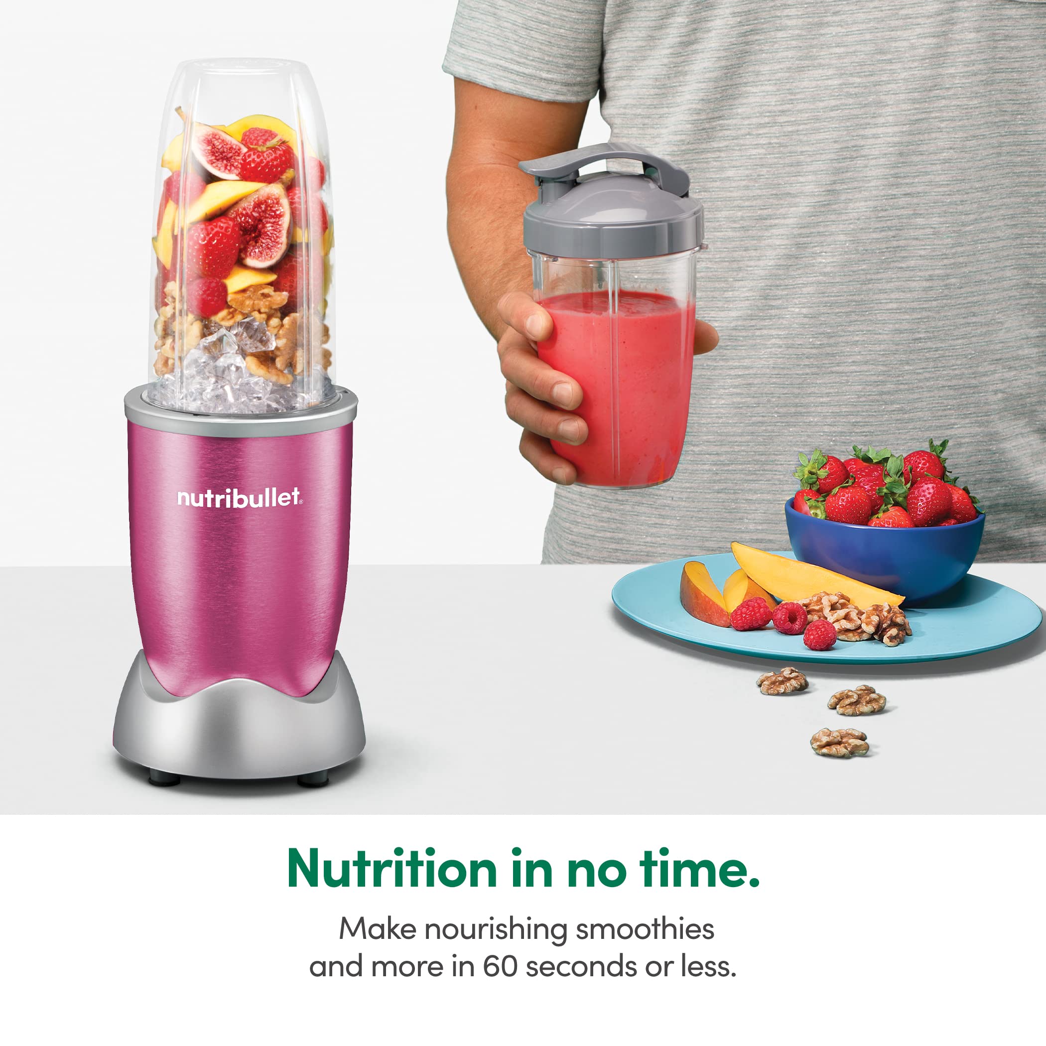 Foto 5 | Licuadora Nutribullet Nb9-1301pink Pro, 13 Unidades, 900 W, Color Rosa Baya - Venta Internacional.