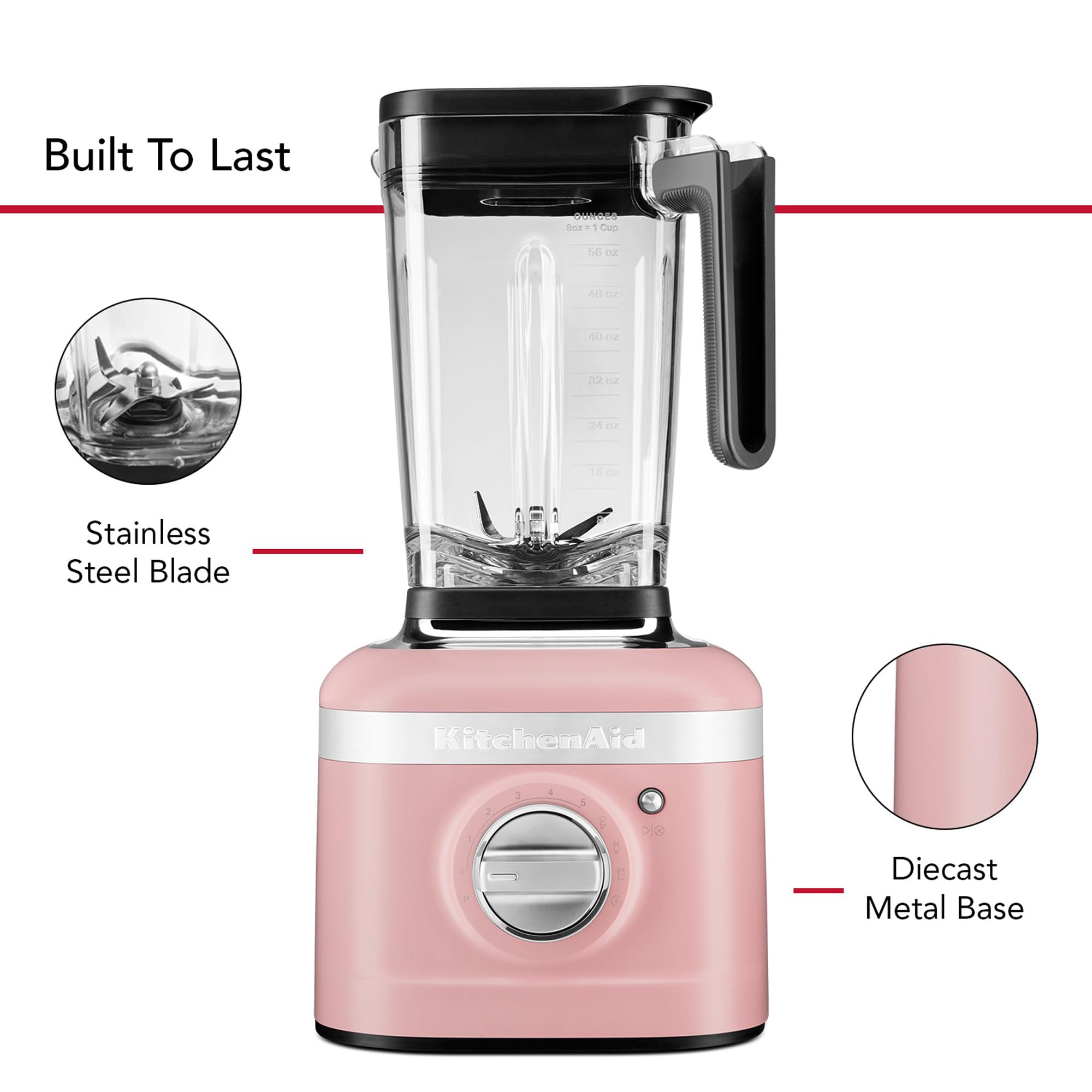 Foto 5 pulgar | Licuadora KitchenAid K400 de Velocidad Variable Ksb4028 Rosa 1.65 l - Venta Internacional