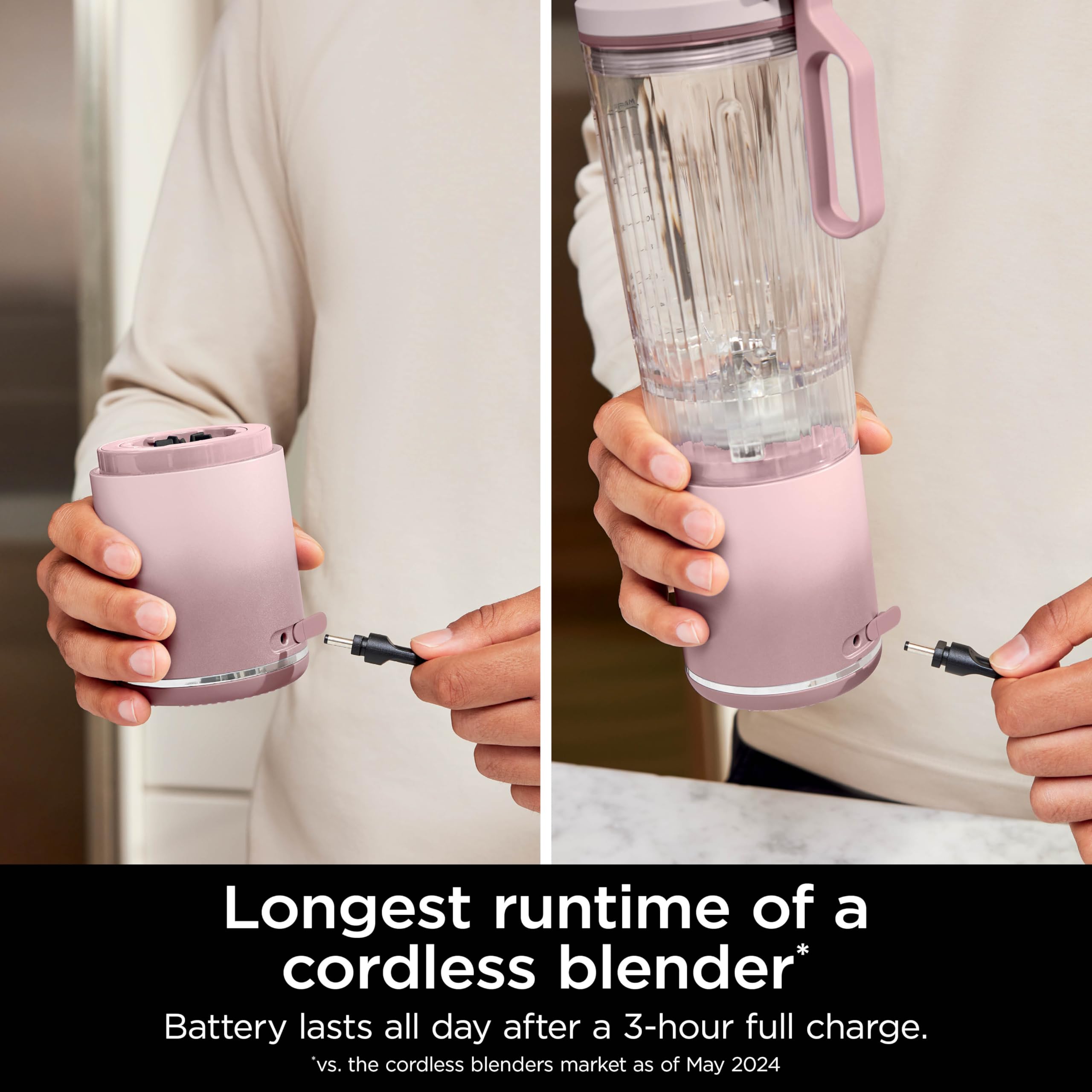 Foto 2 | Licuadora Portátil Ninja Blast Max Twist & Go 650 ml Rosa - Venta Internacional