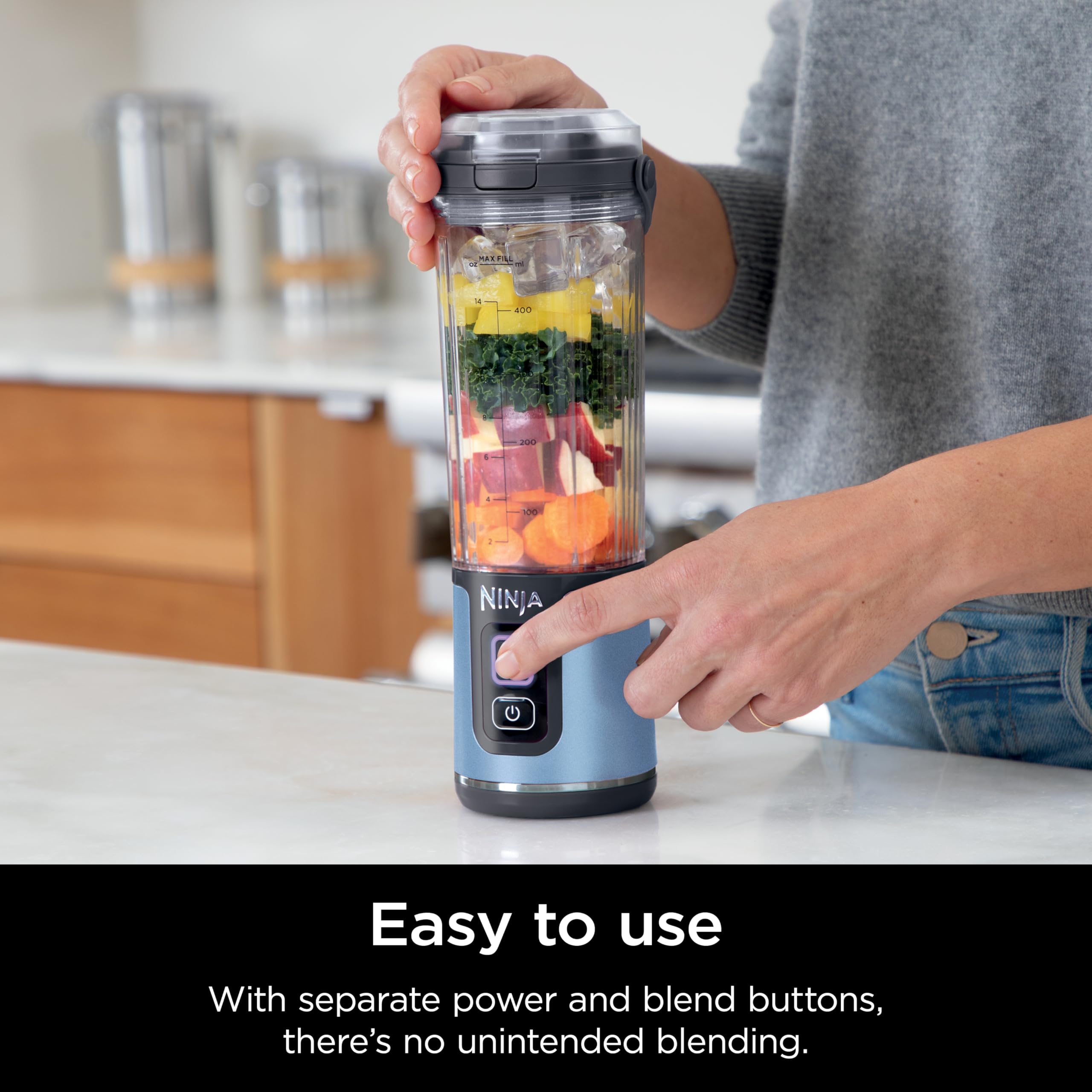 Foto 7 pulgar | Licuadora Portátil Ninja Blast BC151BM 500 ml Inalámbrica Azul - Venta Internacional