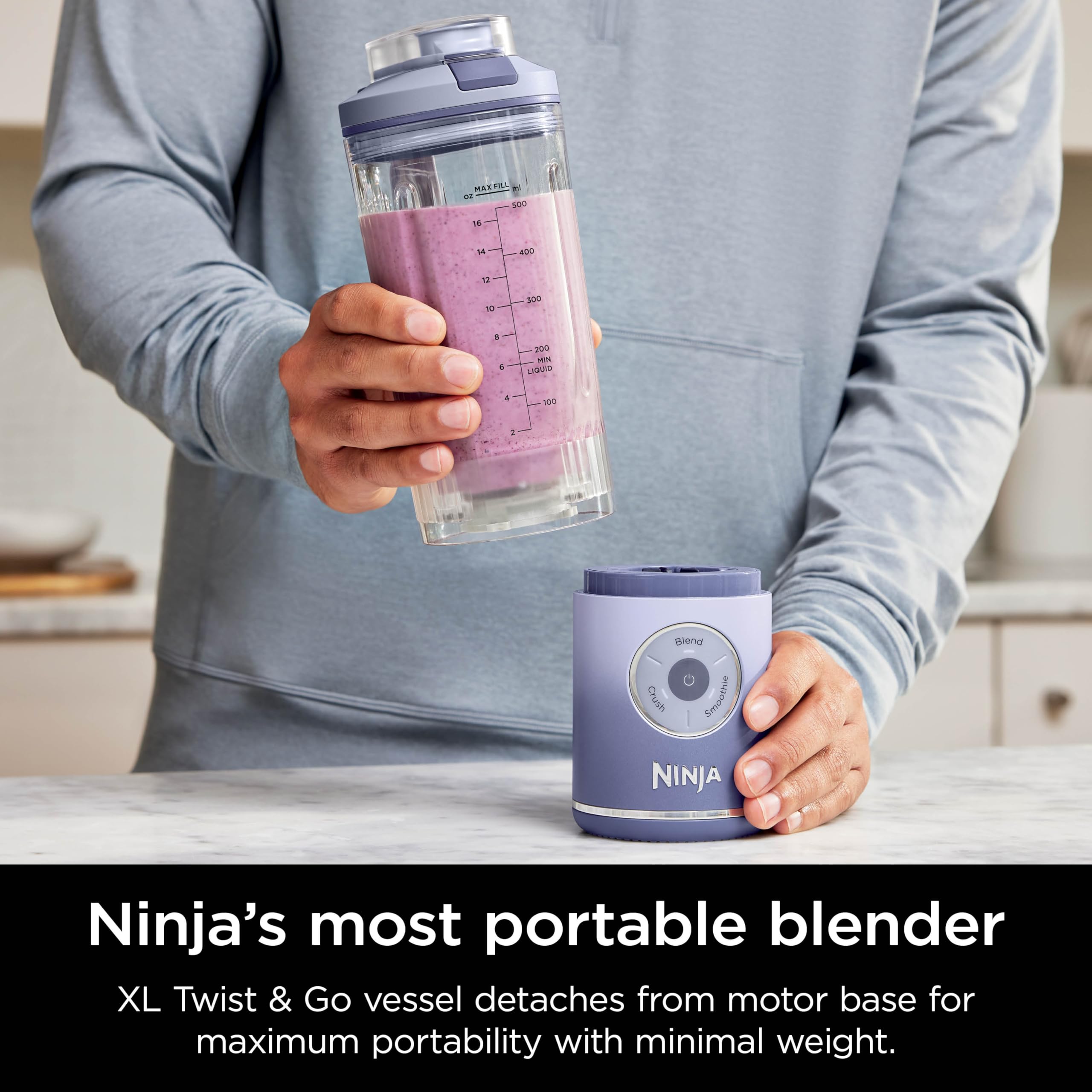 Foto 4 pulgar | Licuadora Portátil Ninja Blast Max Inalámbrica 650 ml Lavanda - Venta Internacional