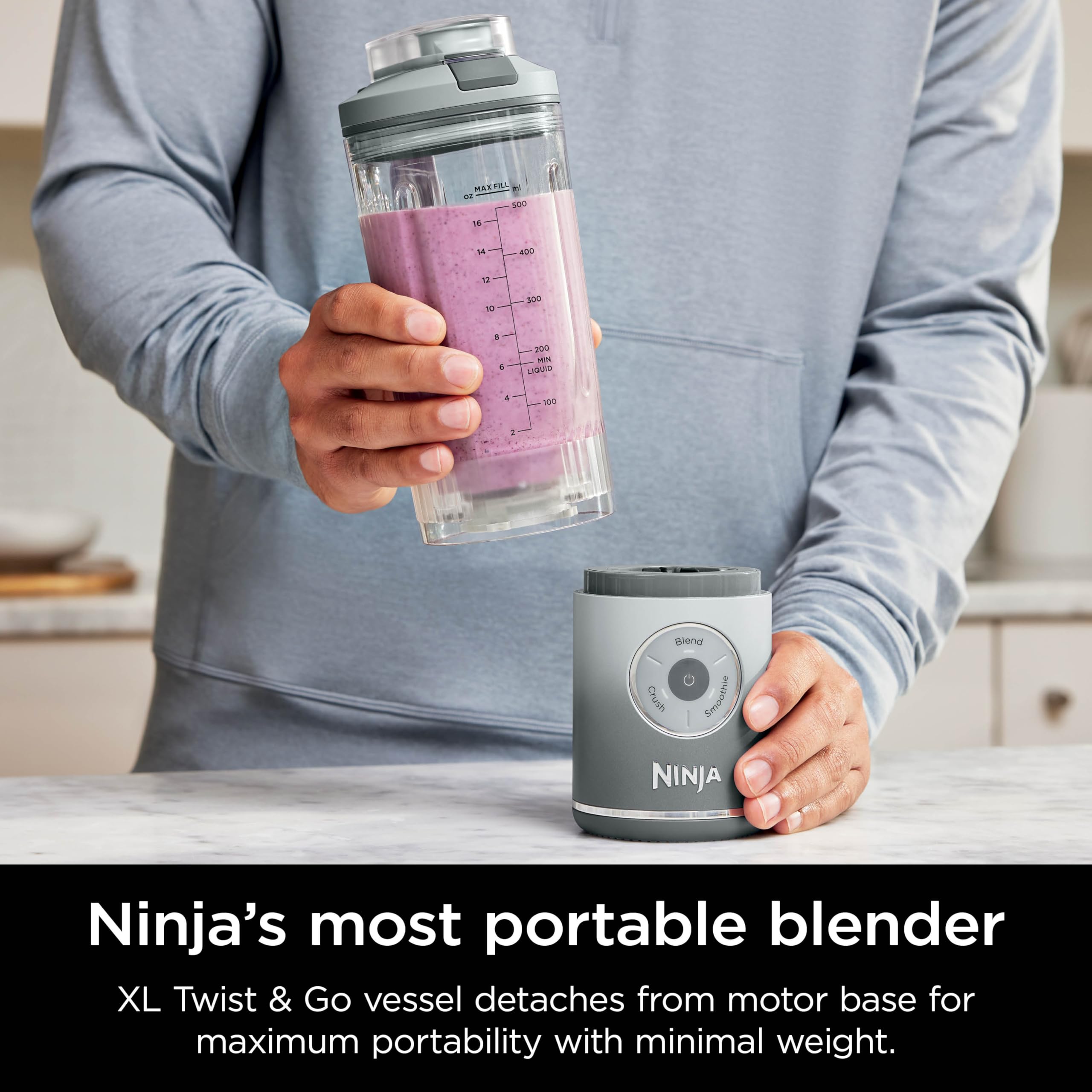 Foto 4 pulgar | Licuadora Portátil Ninja Blast Max Inalámbrica 650 ml Plateada - Venta Internacional