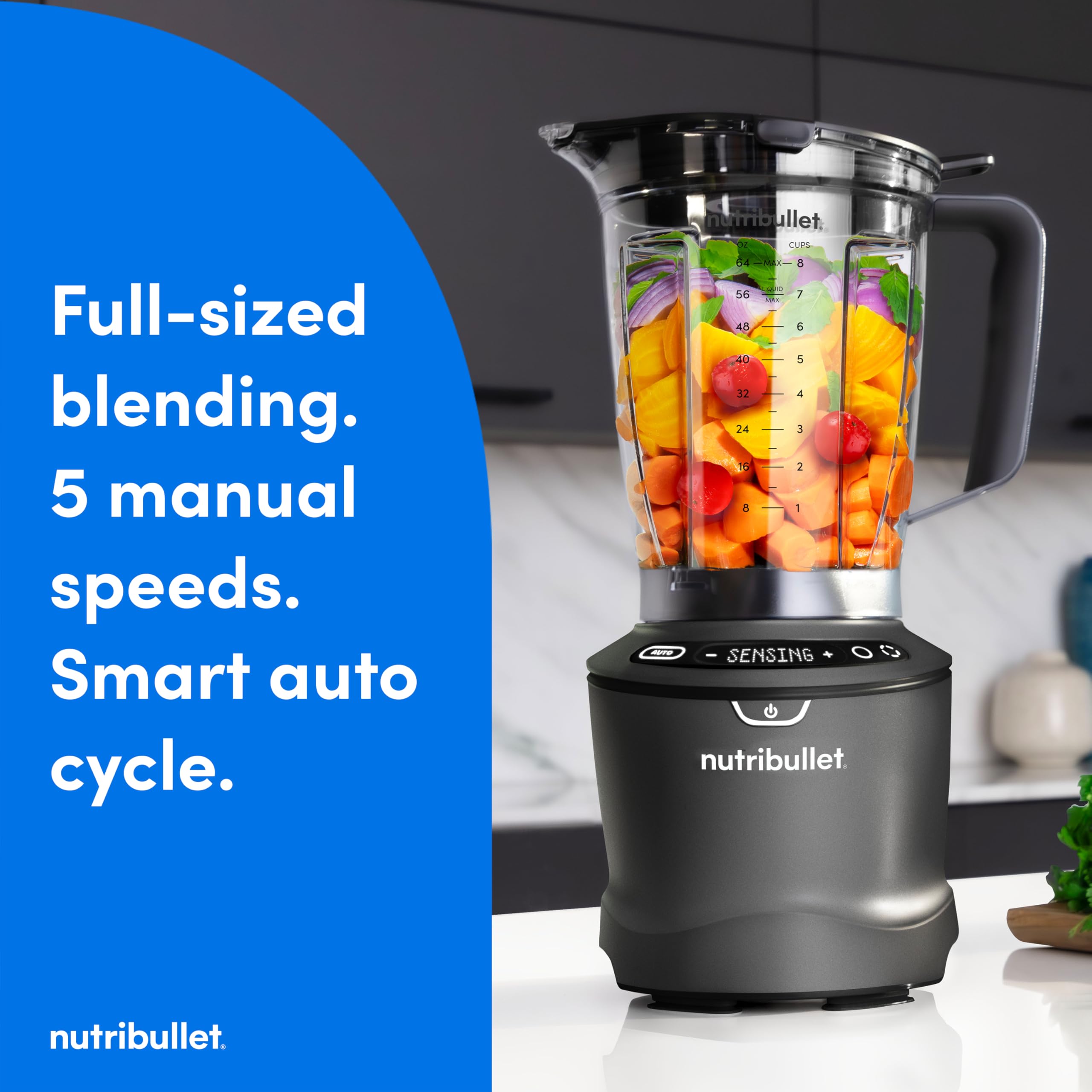Foto 3 pulgar | Licuadora Nutribullet Smartsense De 5 Velocidades, 1400 W, Color Gris Plomizo - Venta Internacional.