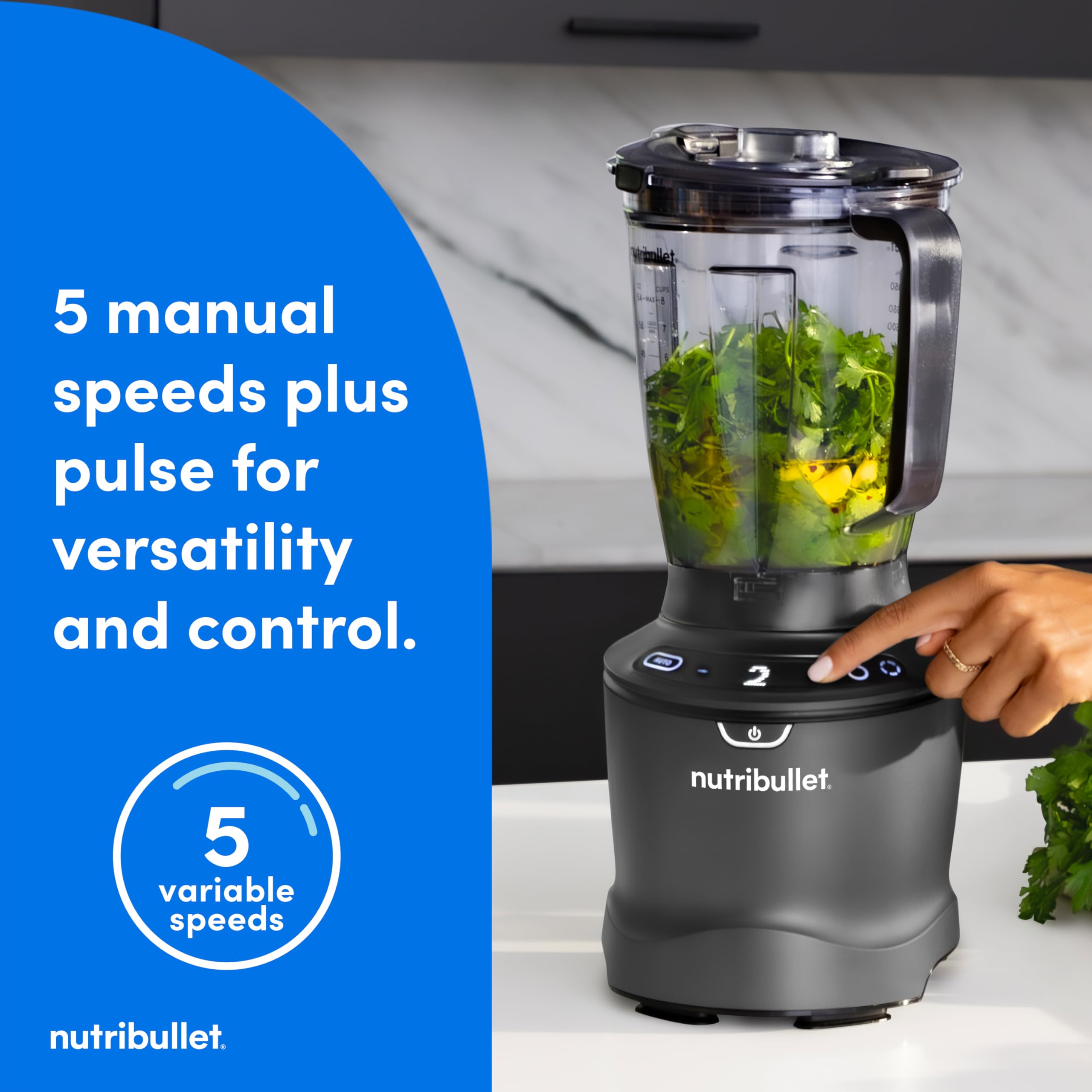 Foto 6 pulgar | Licuadora Nutribullet Smartsense De 5 Velocidades, 1400 W, Color Gris Plomizo - Venta Internacional.