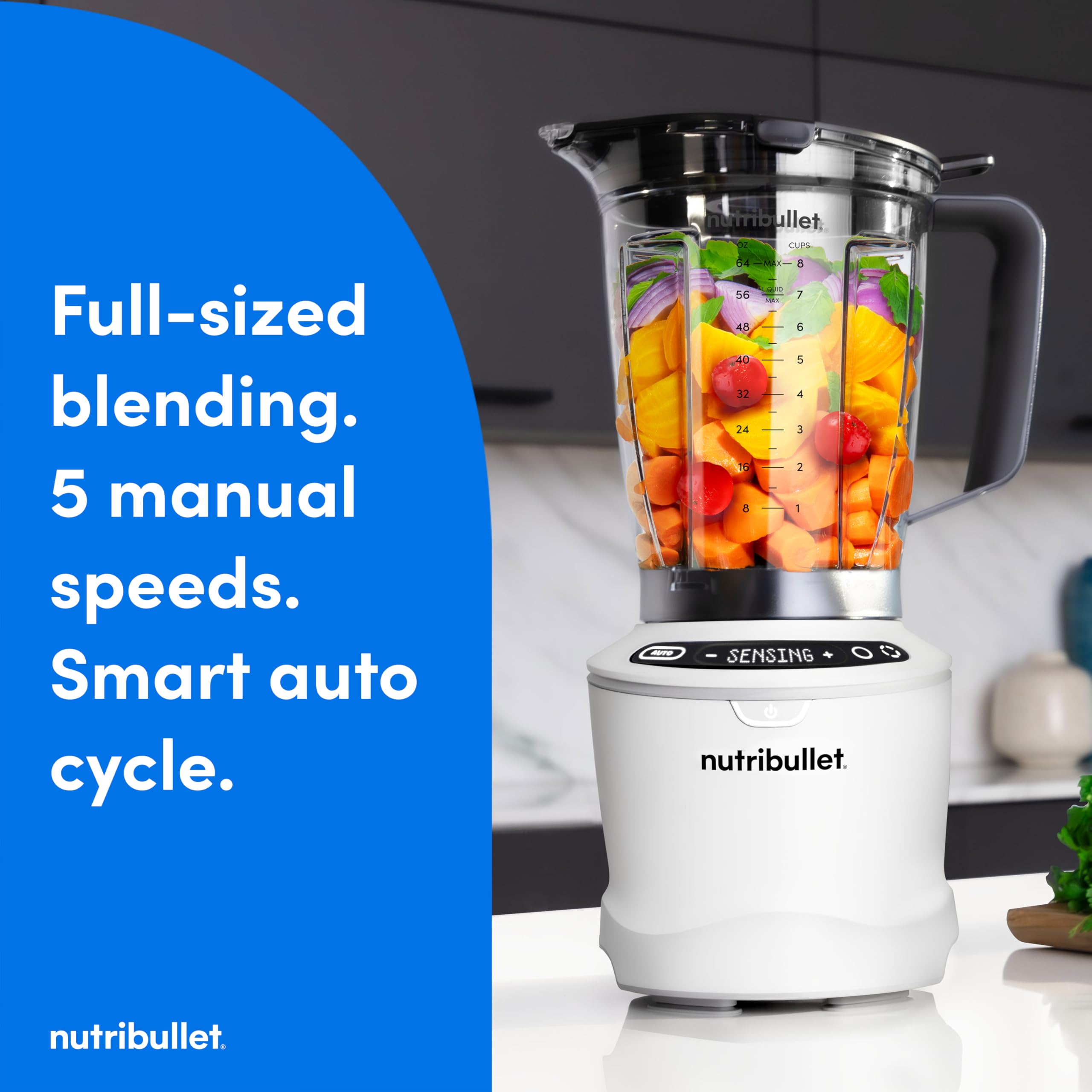 Foto 3 pulgar | Licuadora Nutribullet Smartsense De 5 Velocidades, 1400 W, Color Blanco Mate - Venta Internacional.