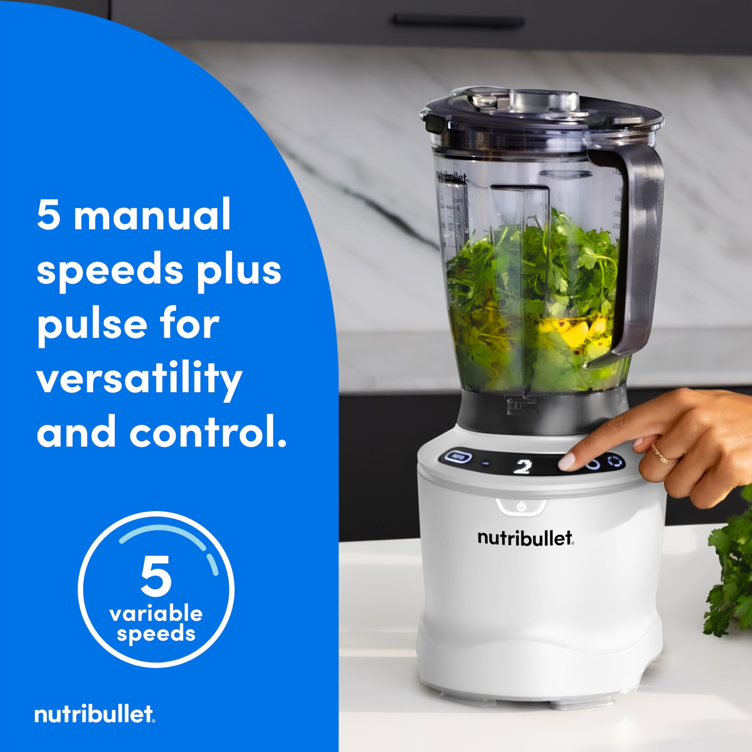 Foto 6 pulgar | Licuadora Nutribullet Smartsense De 5 Velocidades, 1400 W, Color Blanco Mate - Venta Internacional.