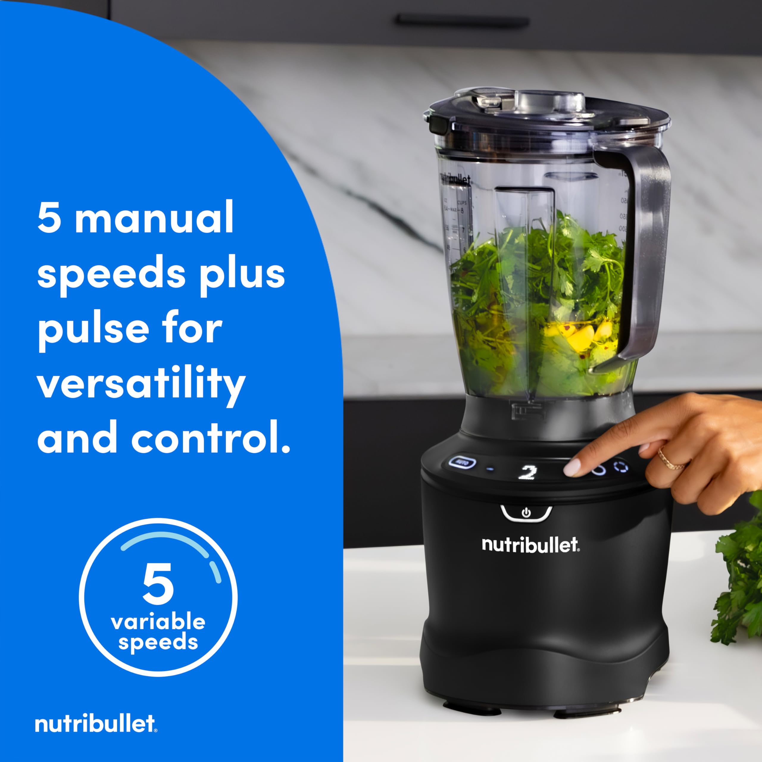 Foto 5 | Licuadora Nutribullet Smartsense De 5 Velocidades, 1400 W, Color Negro Mate - Venta Internacional.