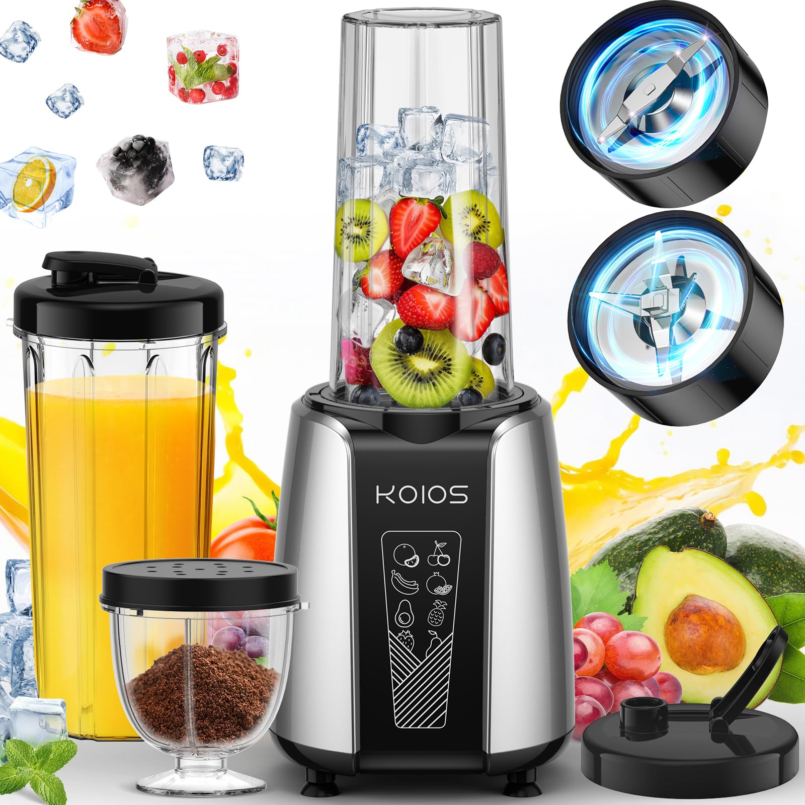Foto 2 pulgar | Batidora Koios Max 1000 W con 2 Vasos de 650 ml Juego de 12 Piezas - Venta Internacional