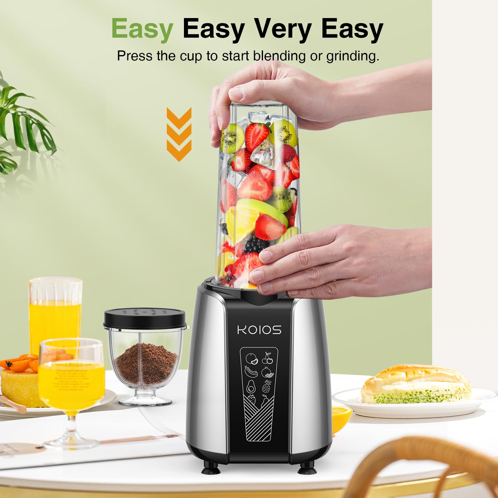 Foto 4 pulgar | Batidora Koios Max 1000 W con 2 Vasos de 650 ml Juego de 12 Piezas - Venta Internacional