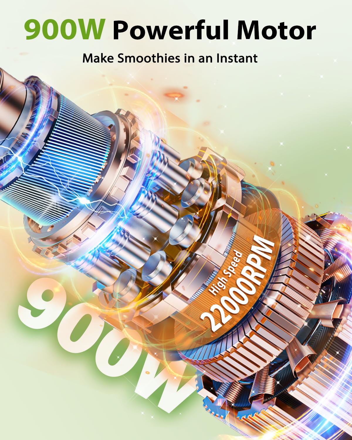 Foto 3 pulgar | Licuadora Koios Smoothies 900 W Con Molinillo, 3 Vasos Portátiles, 660 Ml - Venta Internacional.