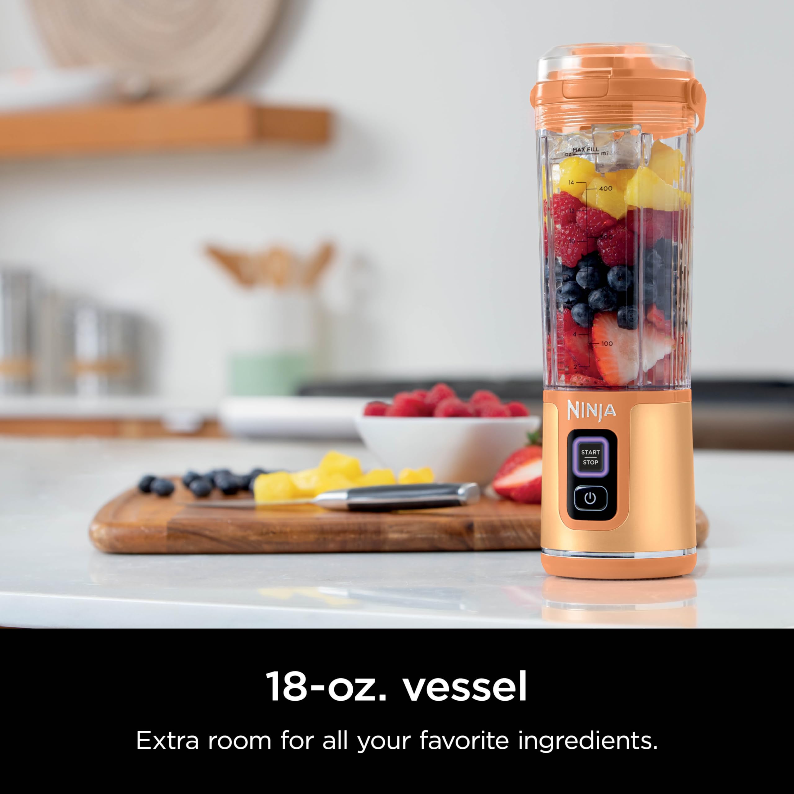 Foto 4 pulgar | Licuadora Portátil Ninja Blast Bc151ao 530 Ml Naranja Albaricoque - Venta Internacional.