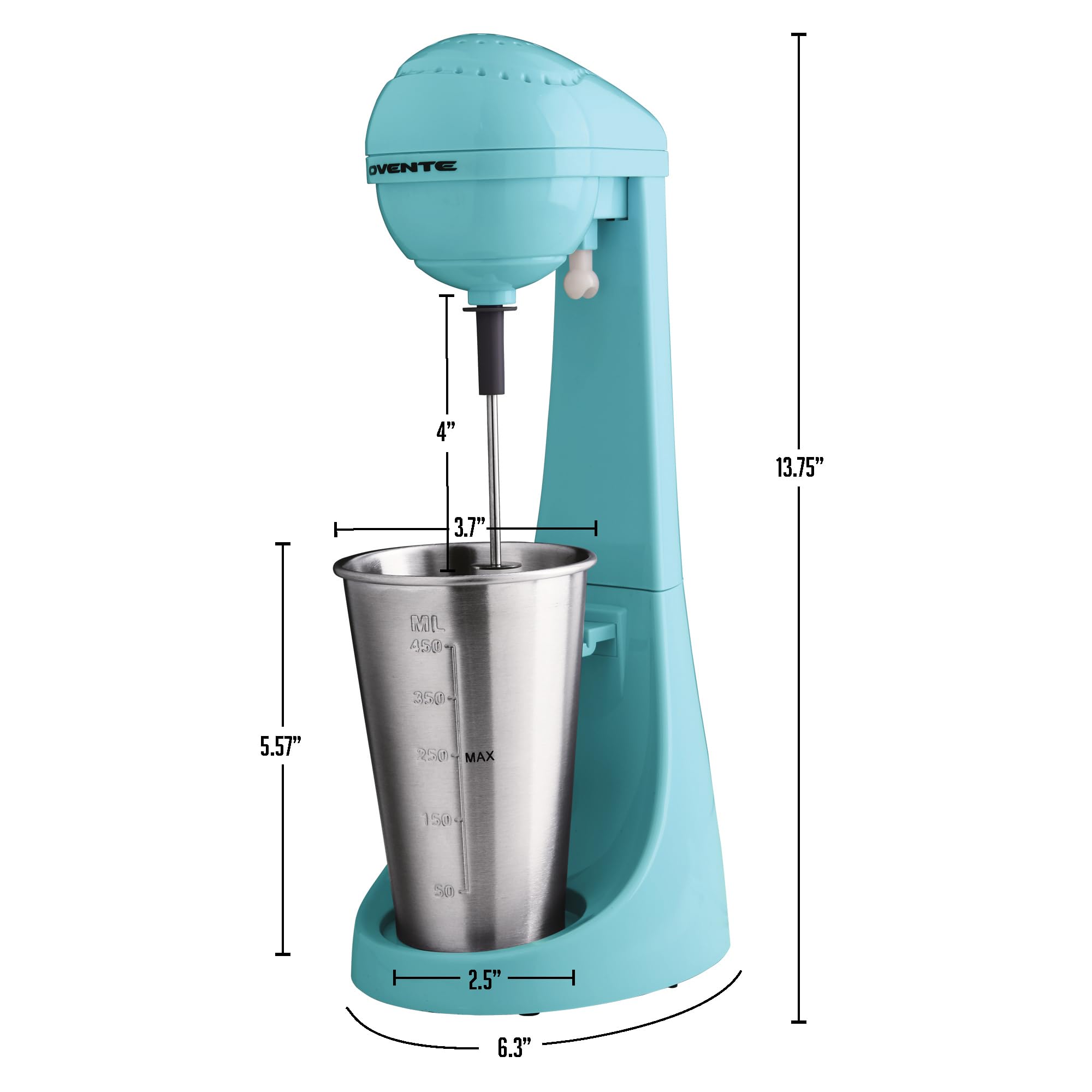 Foto 8 pulgar | Máquina para Hacer Batidos Ovente Classic 450 ml 2 Velocidades Acero Inoxidable - Venta Internacional