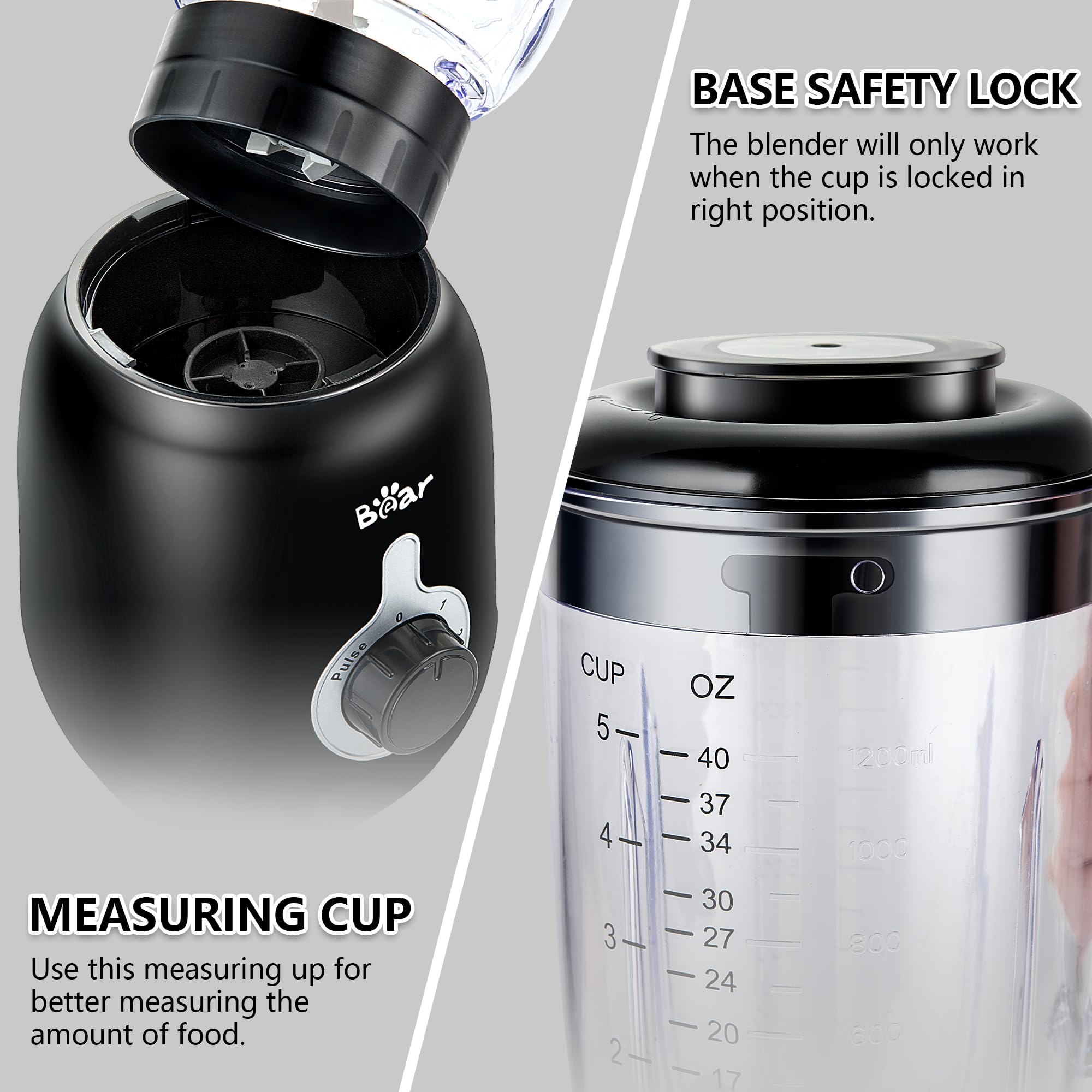 Foto 5 | Blender Bear 2025, Nueva, 700 W, 40 Oz, Para Batidos Con 3 Velocidades - Venta Internacional.