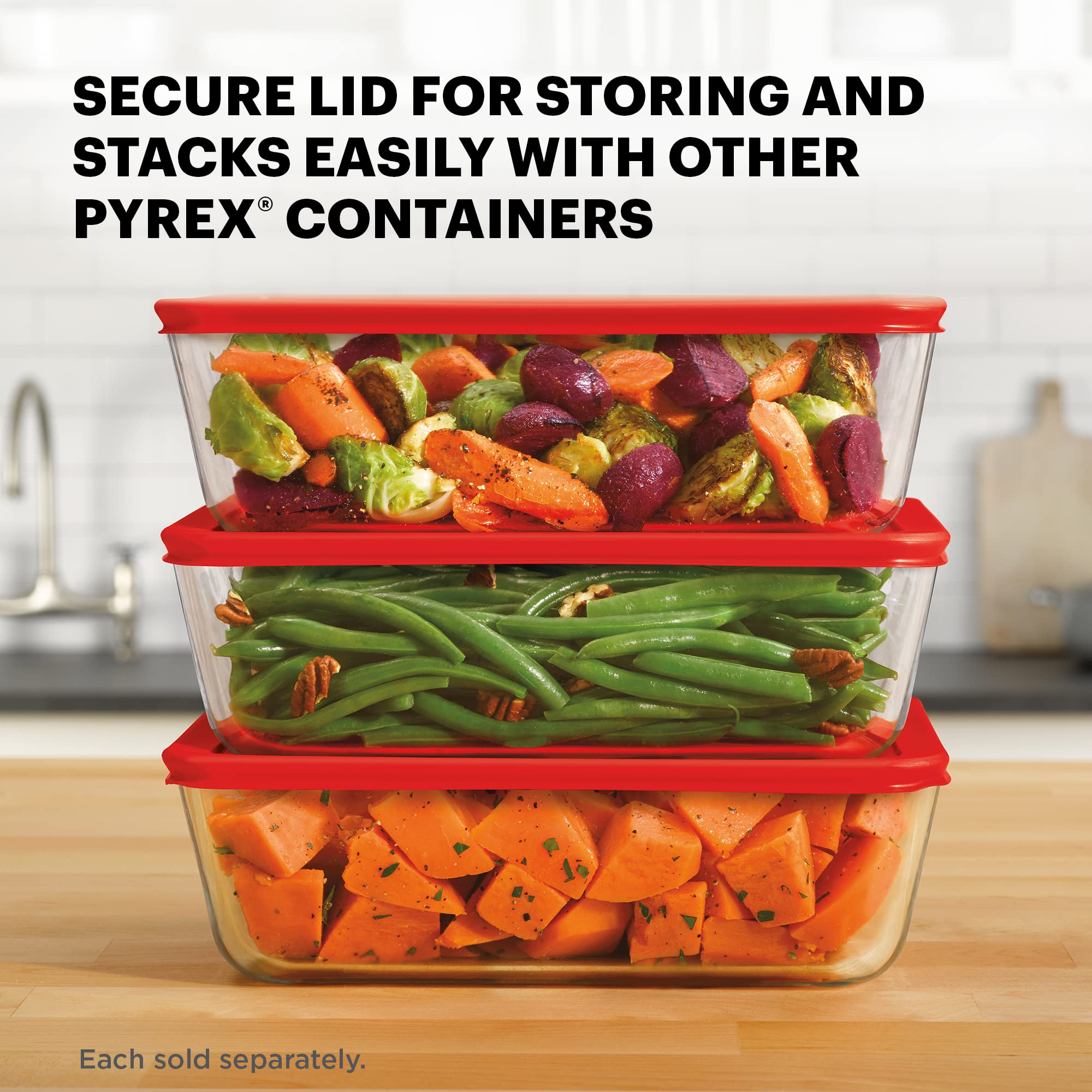Foto 4 | Recipiente De Vidrio Para Almacenamiento De Alimentos Pyrex Simply Store, 11 Tazas - Venta Internacional.