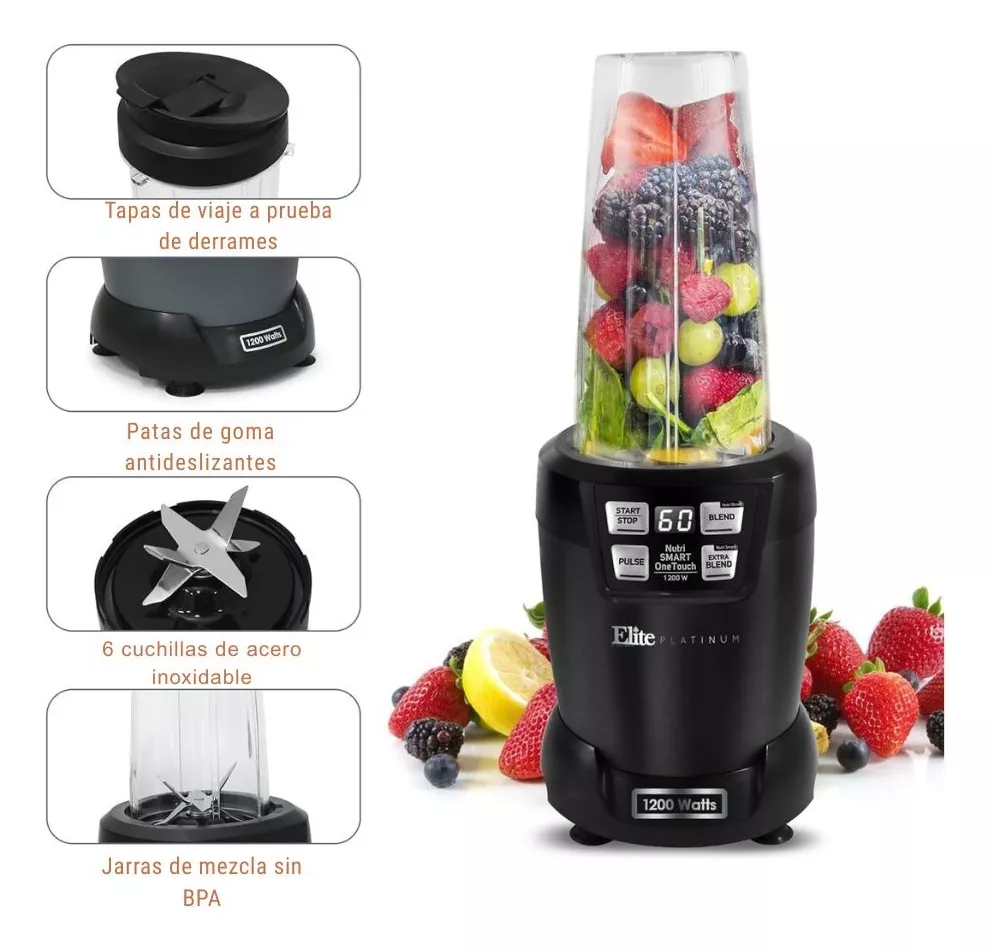 Foto 6 pulgar | Licuadora Personal Blender Elite Gourmet 975 Ml Tritan Bpa