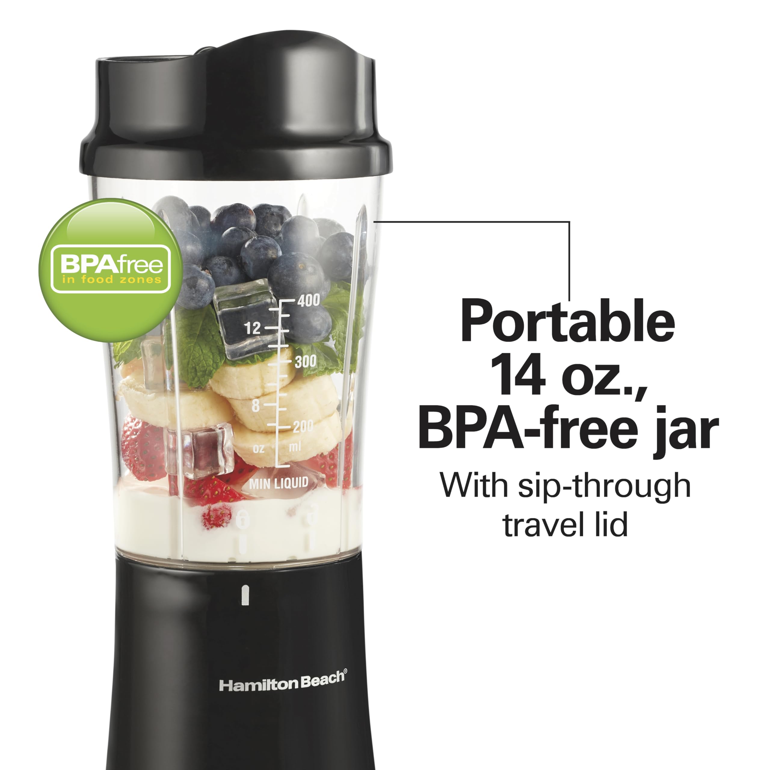 Foto 8 pulgar | Licuadora Portátil Hamilton Beach 51101AV 400 ml - Venta Internacional