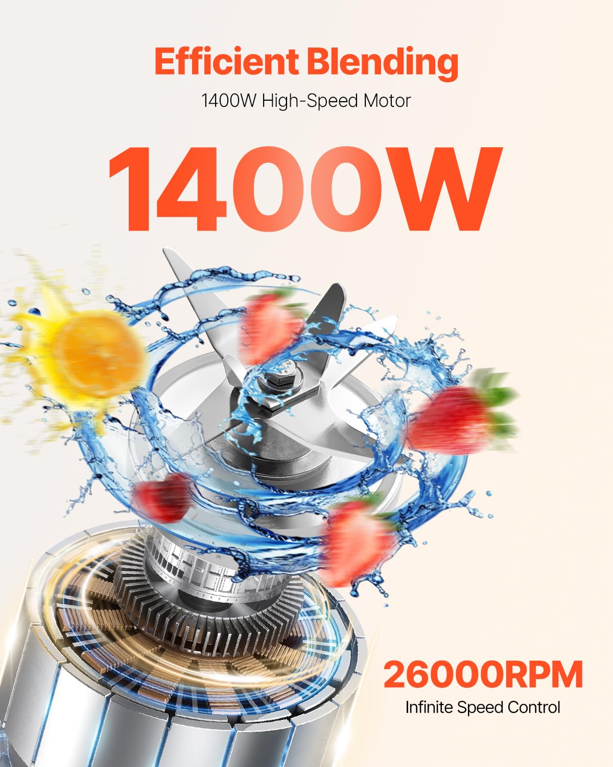 Foto 3 pulgar | Licuadora Vevor Para Batidos 2.5l 1400w Con Potente Motor - Venta Internacional.