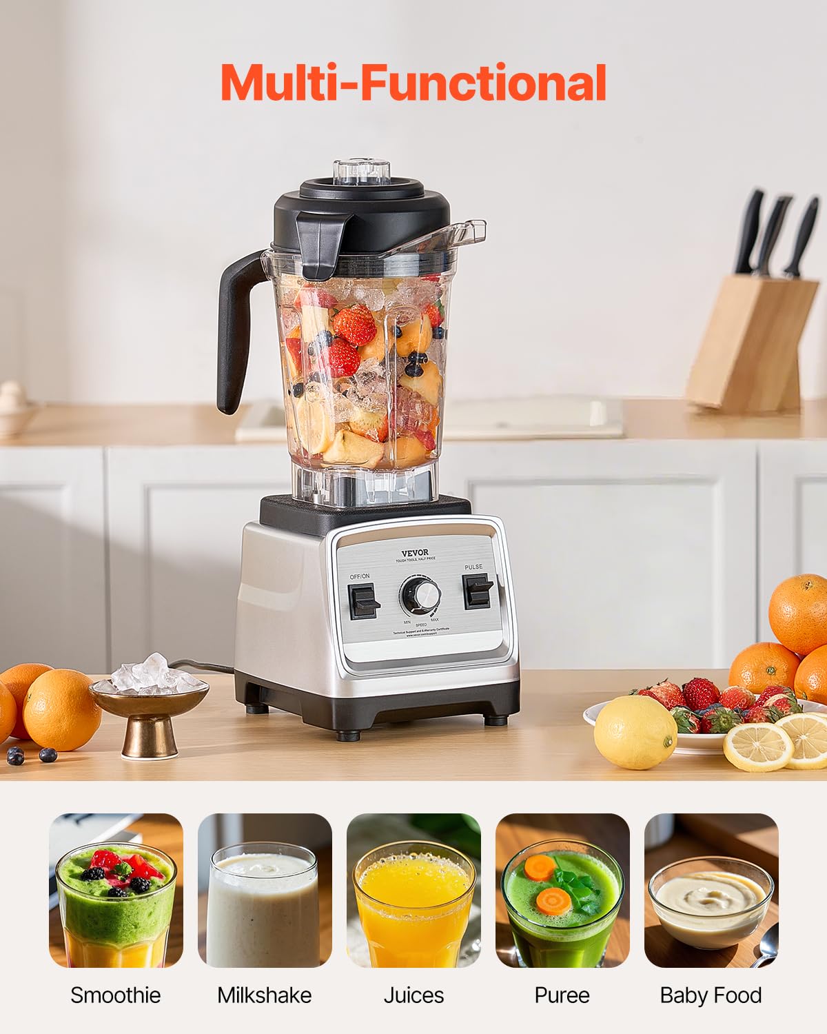Foto 5 pulgar | Licuadora Vevor Para Batidos 2.5l 1400w Con Potente Motor - Venta Internacional.