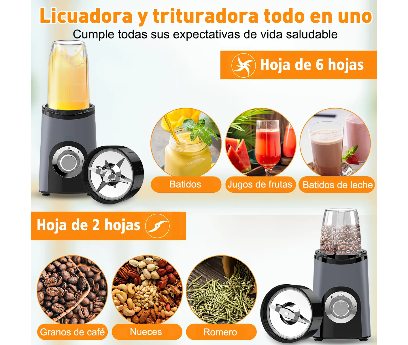 Foto 3 pulgar | Licuadora Eléctrica Portátil Profesional Apta Para Lavavajillas  Eo Safe Imports Esi-20324 Gris